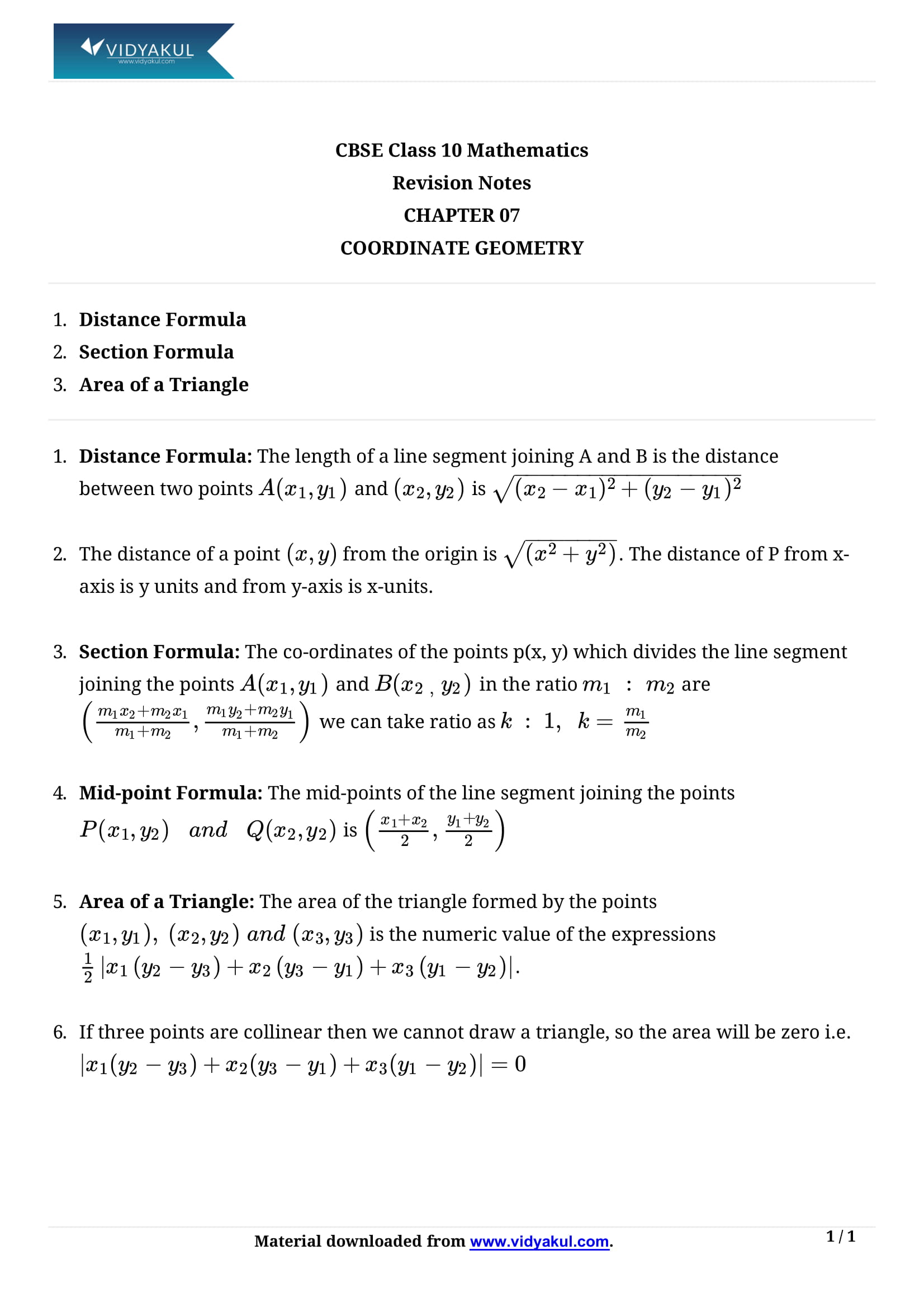 Class 10th Math Coordinate Geometry Ncert Notes Cbse 2023 Class 10th Math Coordinate Geometry Ncert Notes Cbse 2023