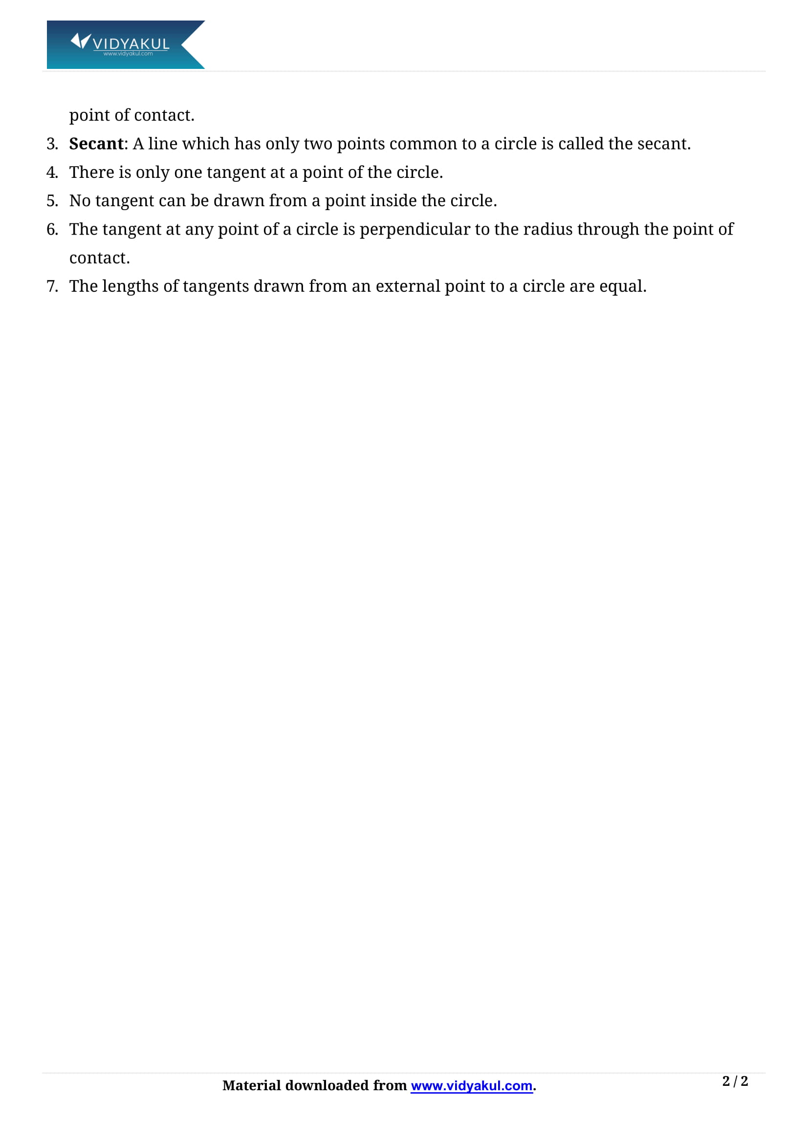 Class 10th Math Circles Ncert Notes Cbse 2023 Class 10th Math Circles Ncert Notes Cbse 2023