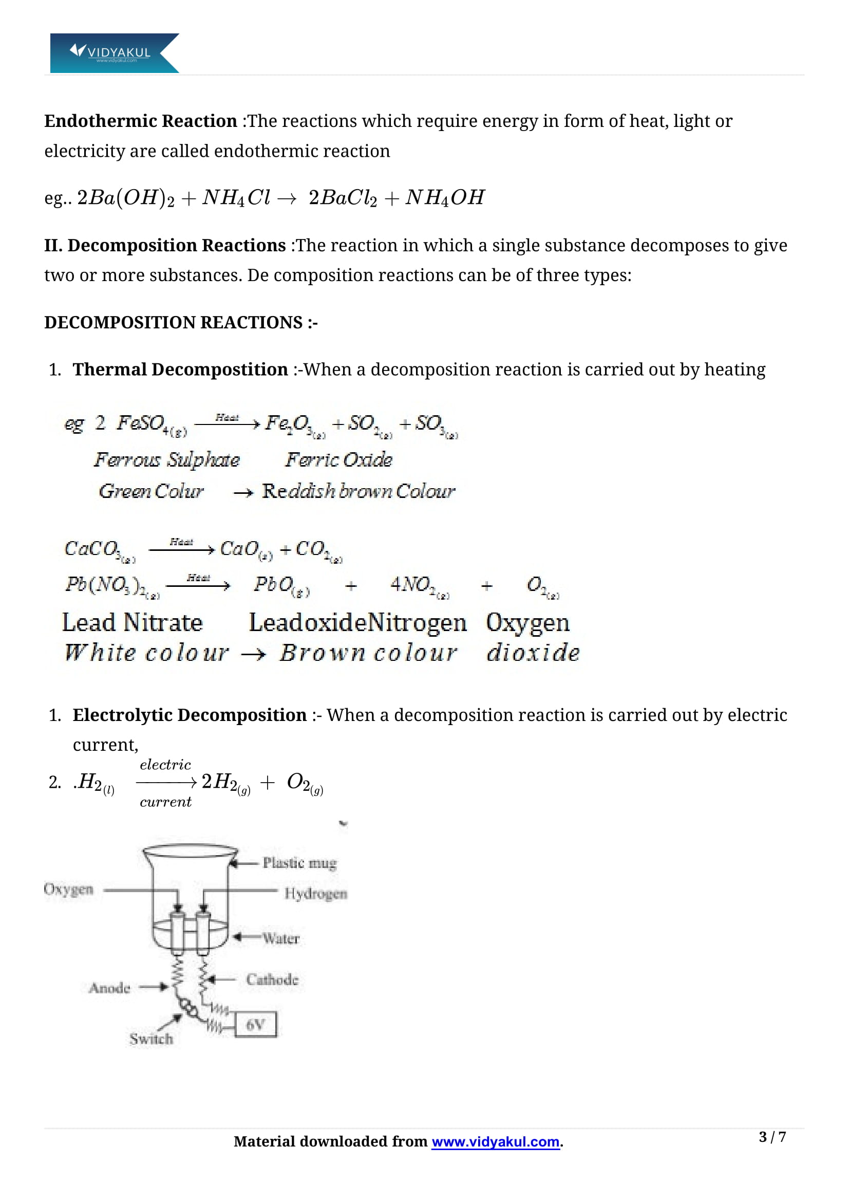 Class 10th Science Chemicals Reactions And Equations Ncert Notes Cbse 2023 6077