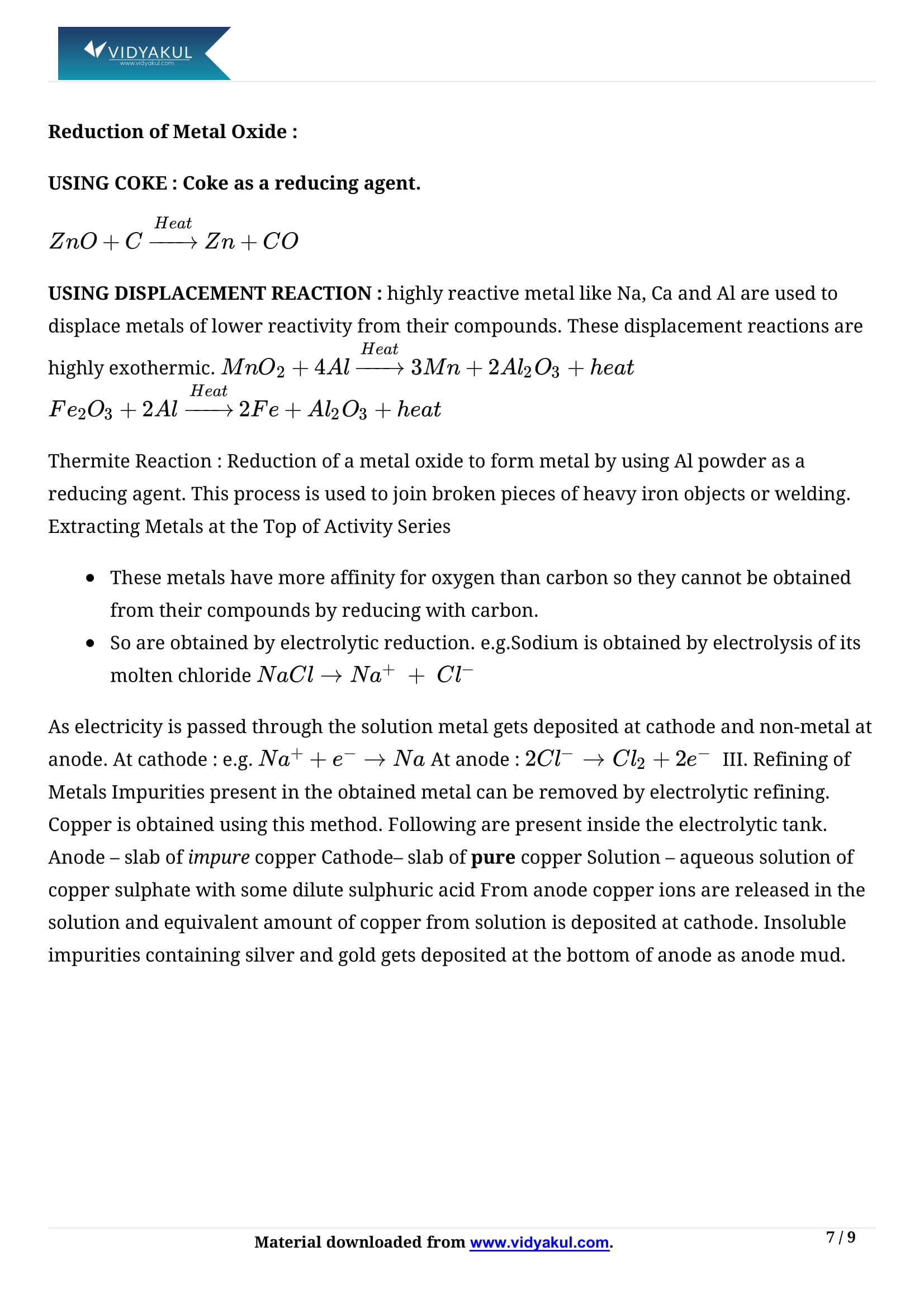 Class 10th Science Metals And Non Metals Ncert Notes Cbse 2023 Class 10th Science Metals And Non Metals Ncert Notes Cbse 2023