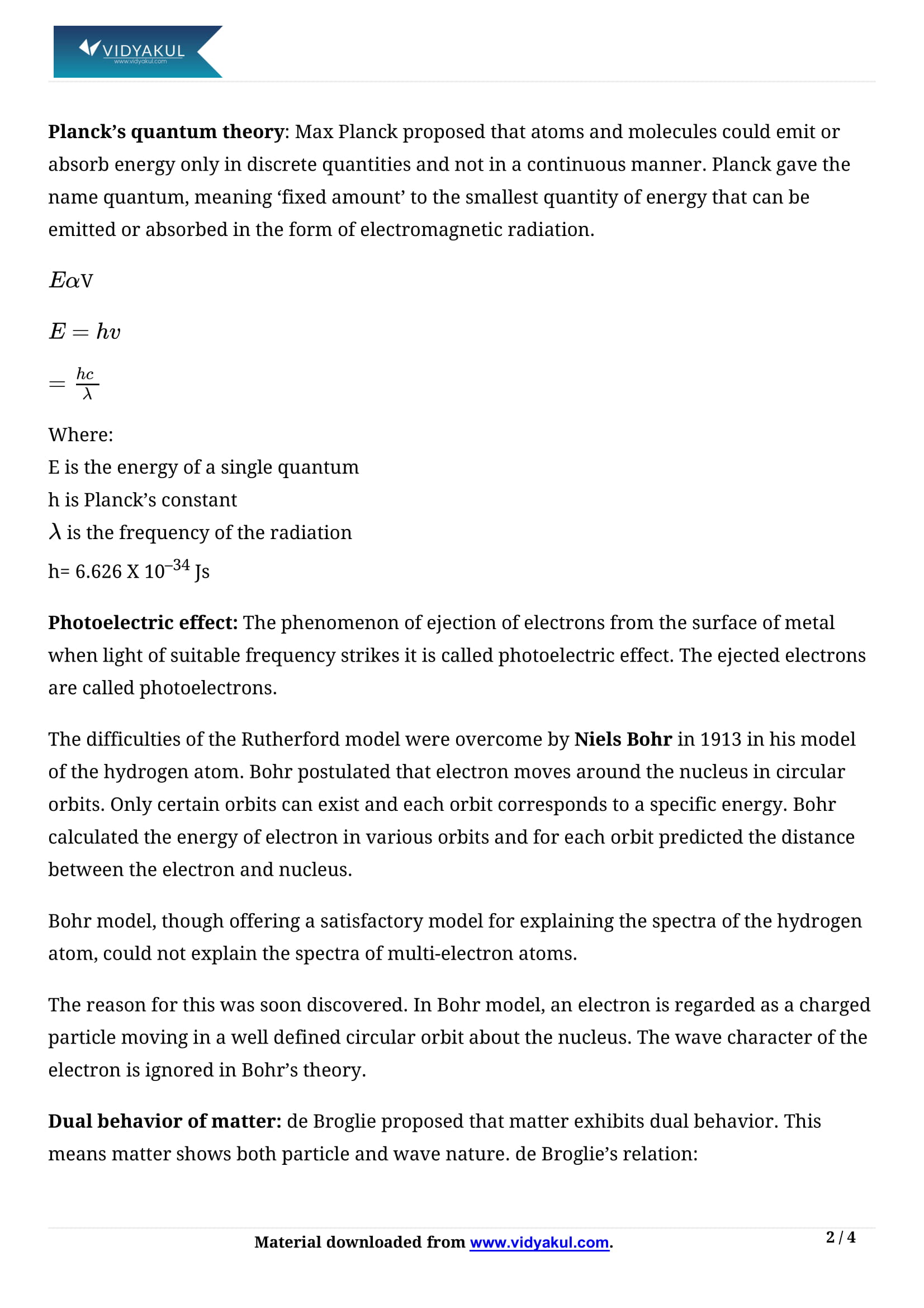 Structure of Atom Class 11 Chemistry Notes Part - 2