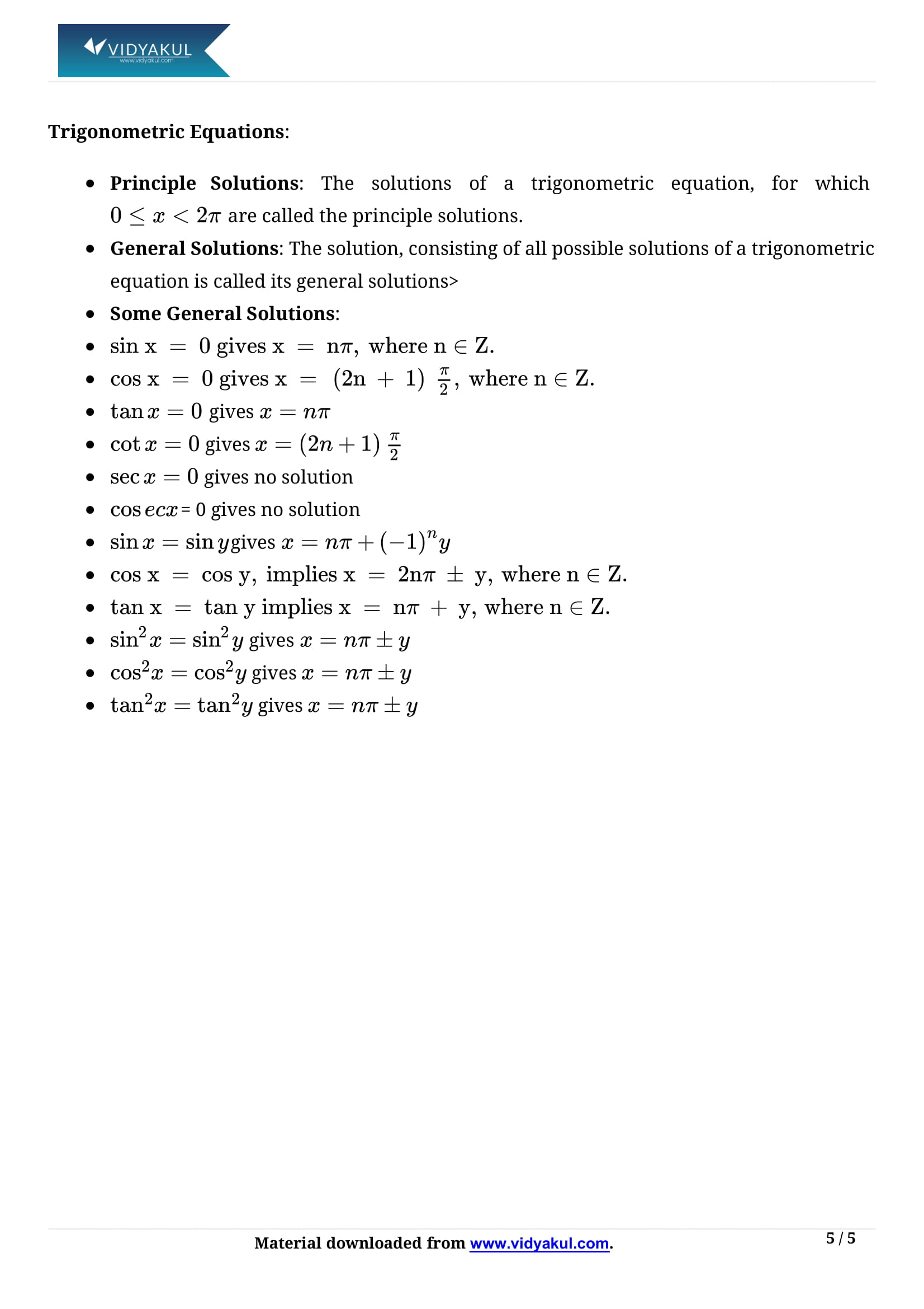 Class 11 Trigonometry Formula Vlrengbr 3747