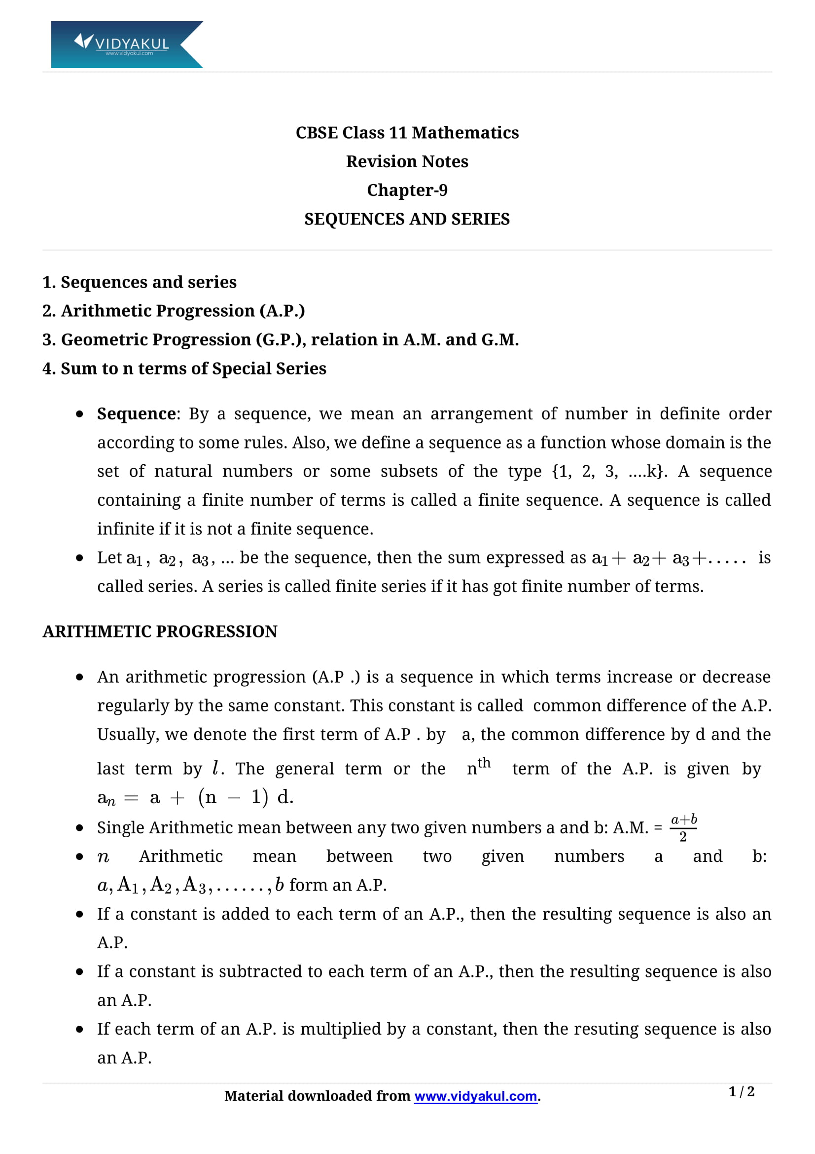 case study class 11 maths sequence and series