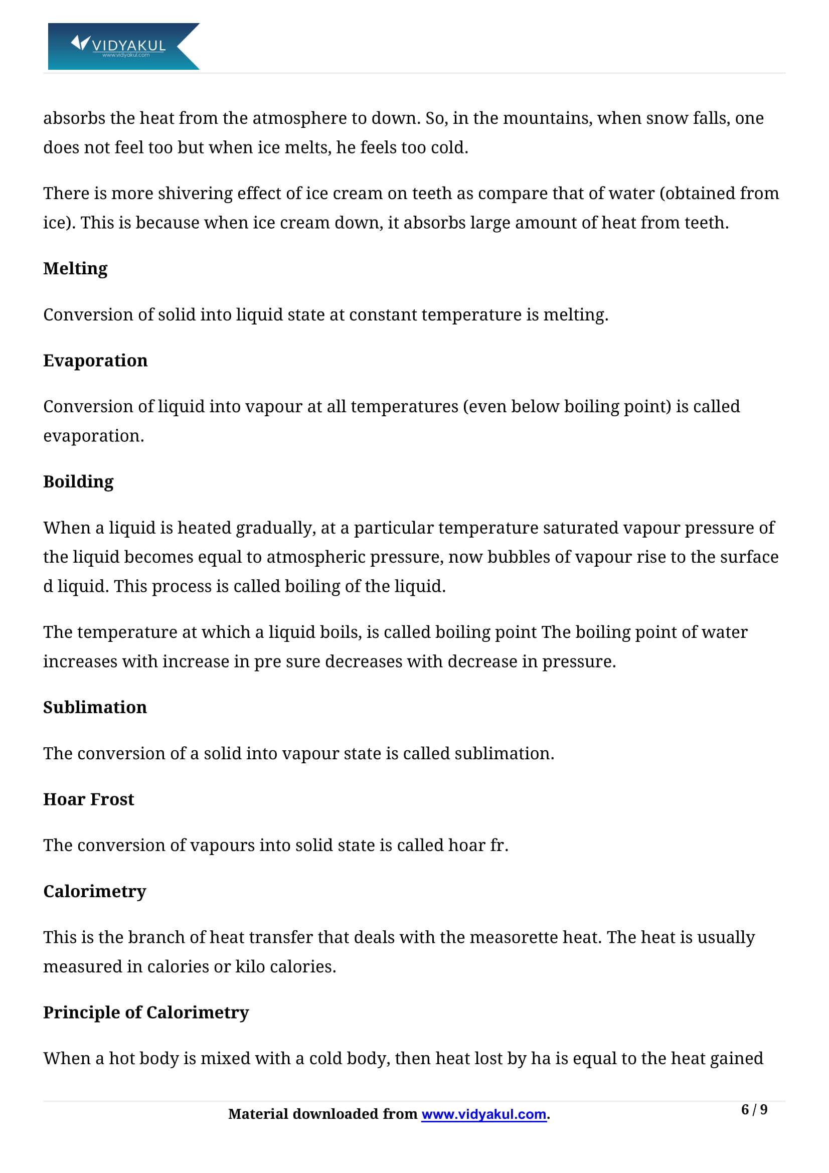 Thermal Properties of Matter Class 11 Physics Notes Part - 6