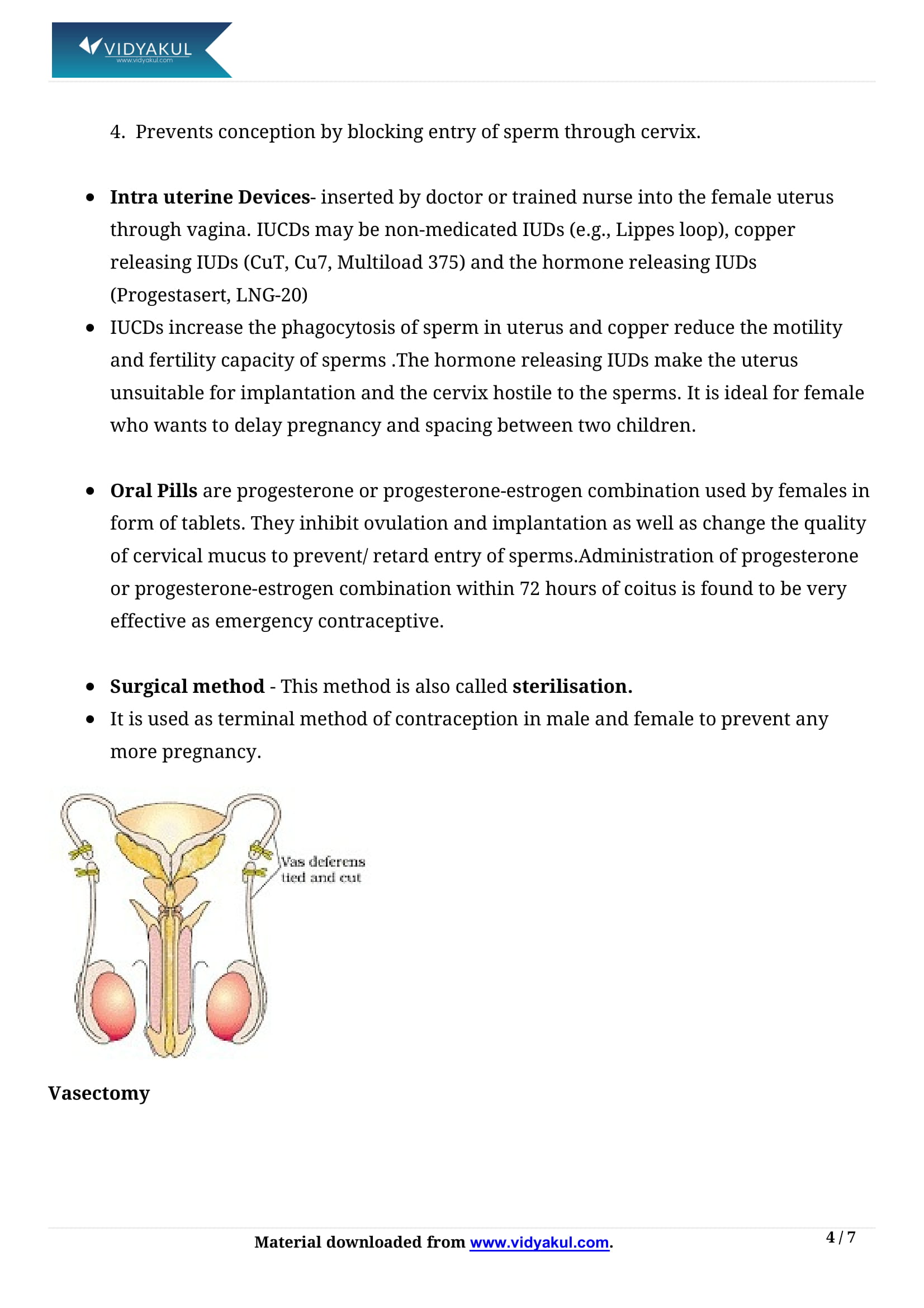 Reproductive Health Class 12 Notes Vidyakul