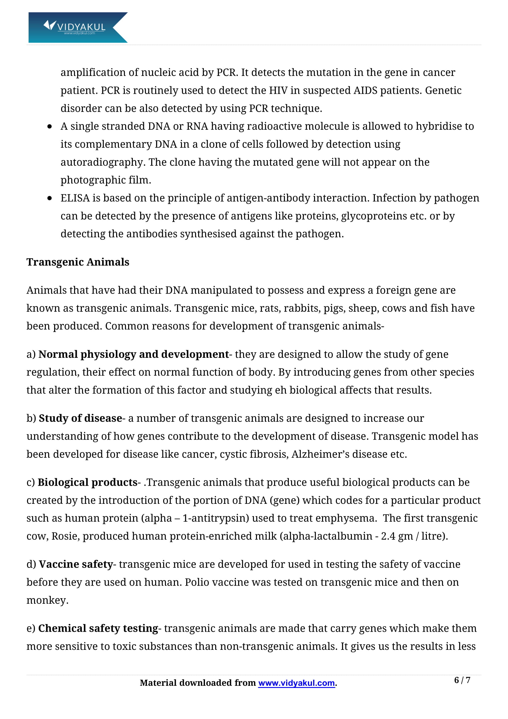 Biotechnology And Its Applications Class 12 Notes Vidyakul Biotechnology And Its Applications Class 12 Notes Vidyakul
