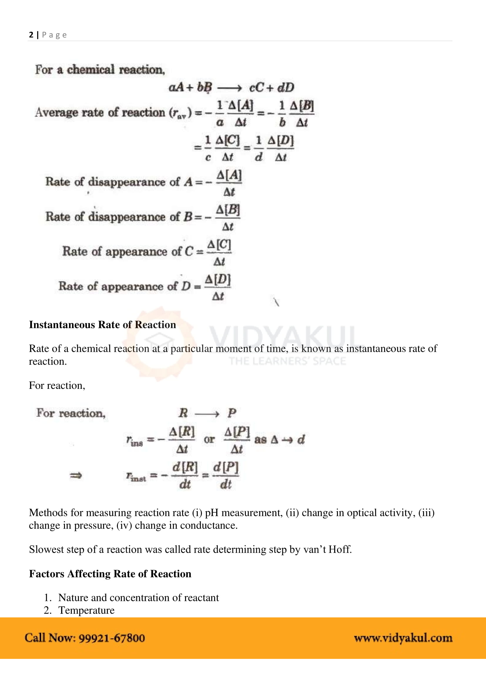 Class 12th Chemistry Chemical Kinetics Ncert Notes Cbse 2023