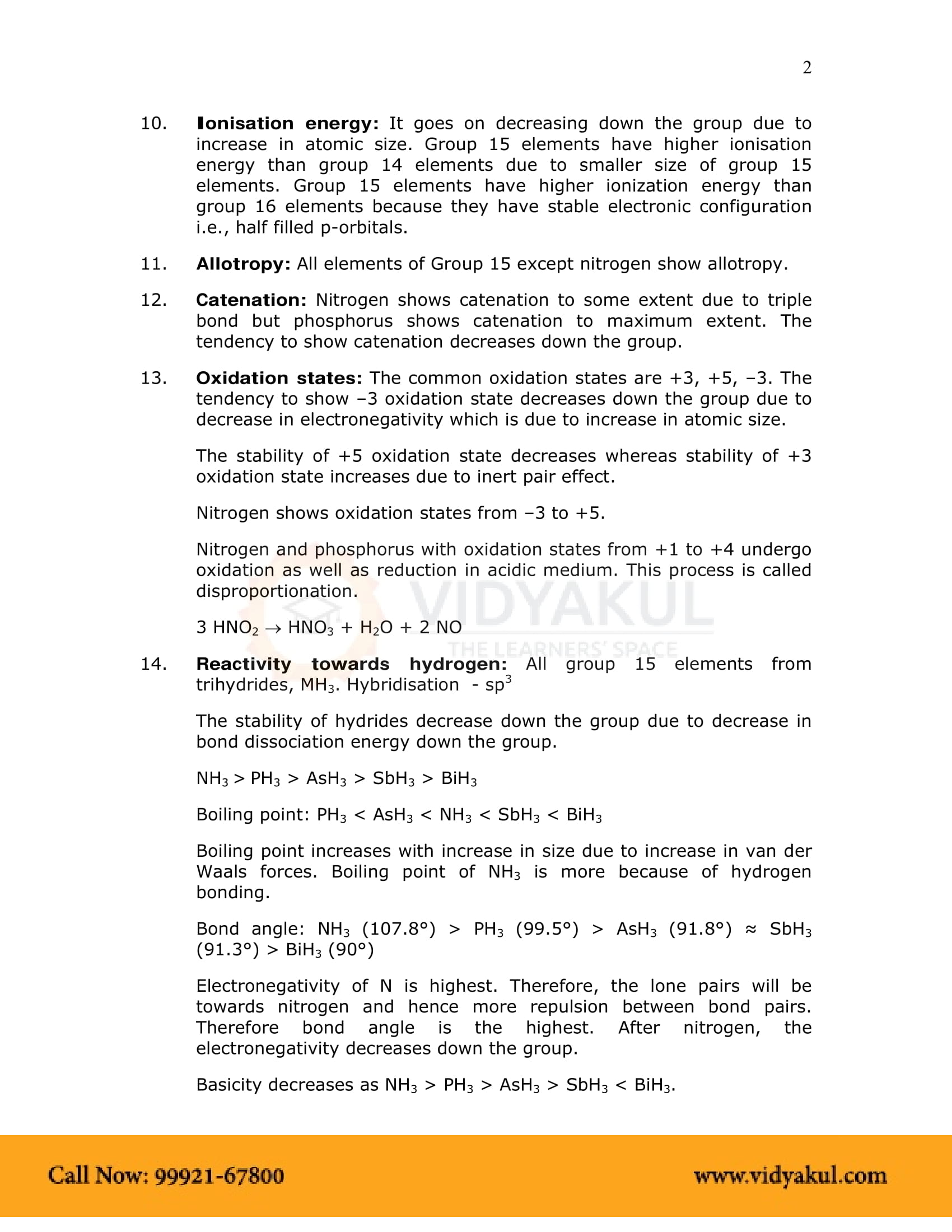 P Block Elements Class 12 Notes Vidyakul