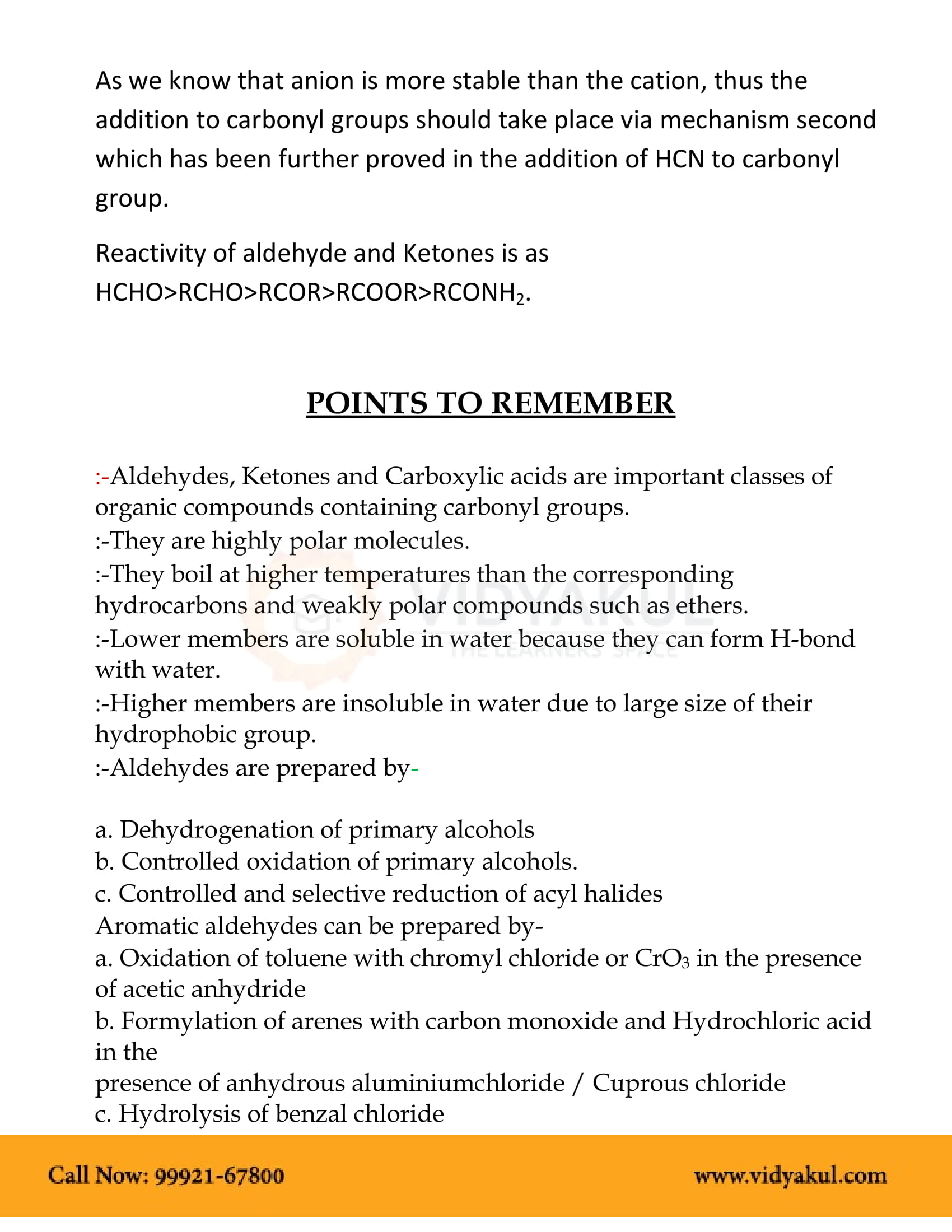 Aldehydes Ketones And Carboxylic Acids Class 12 Notes Vidyakul