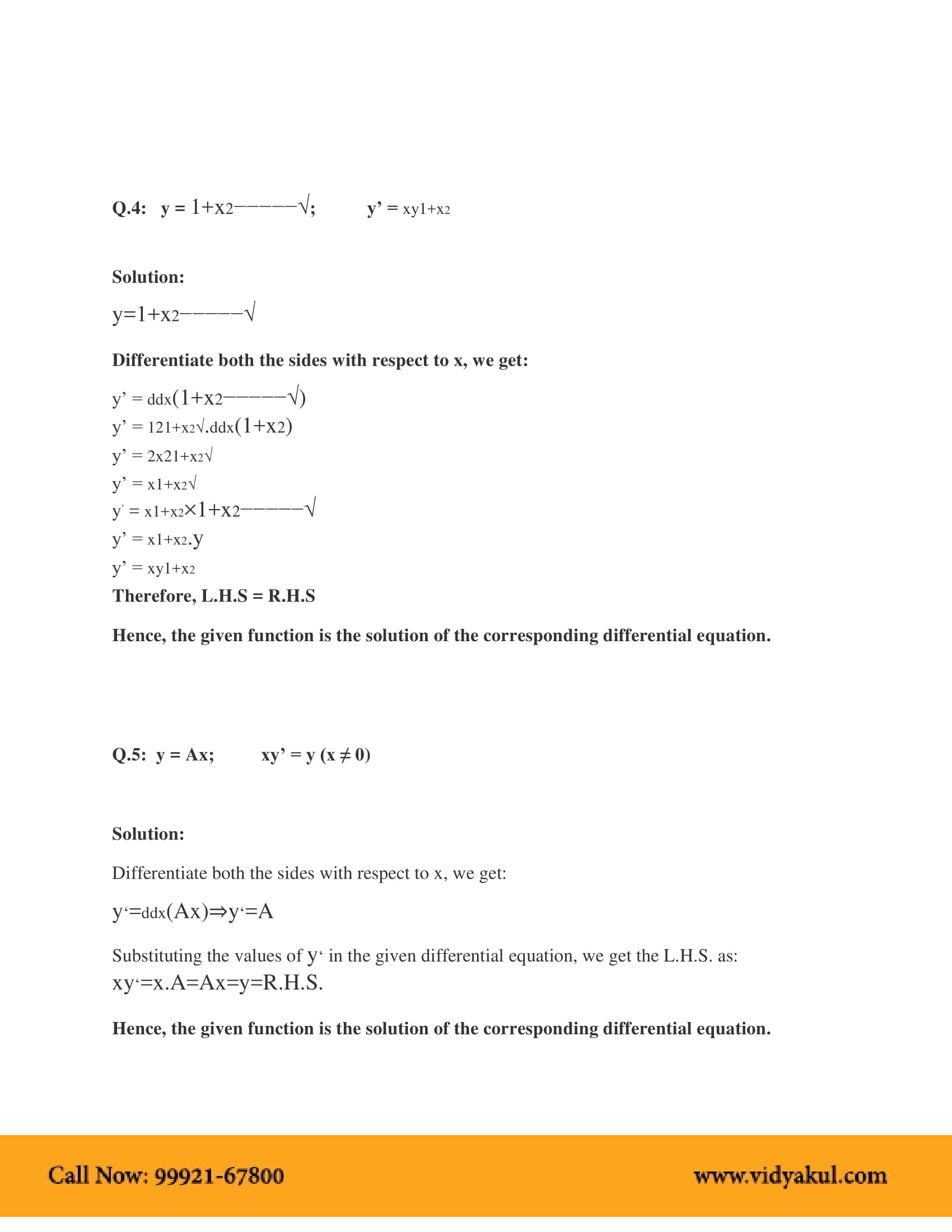 Class 12th Math Differential Equations Ncert Solution Cbse 2023 3779