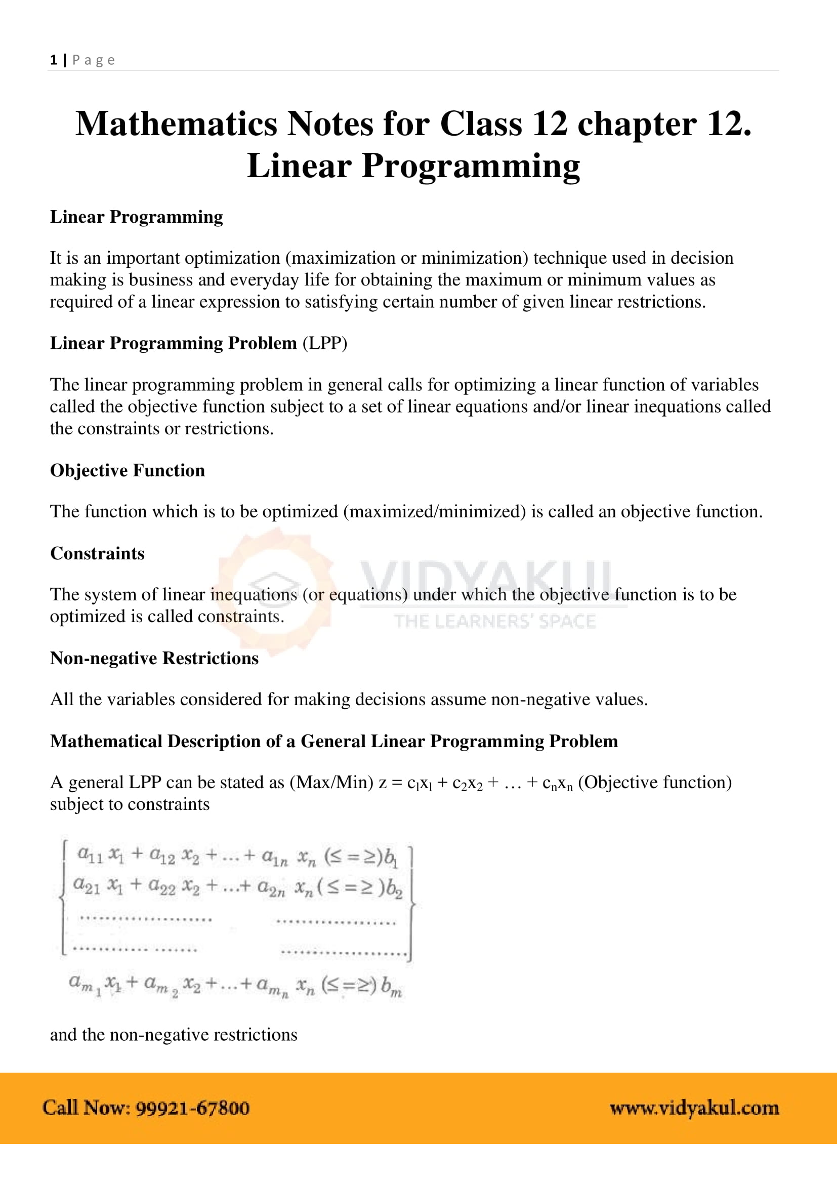 Linear Programming Is A