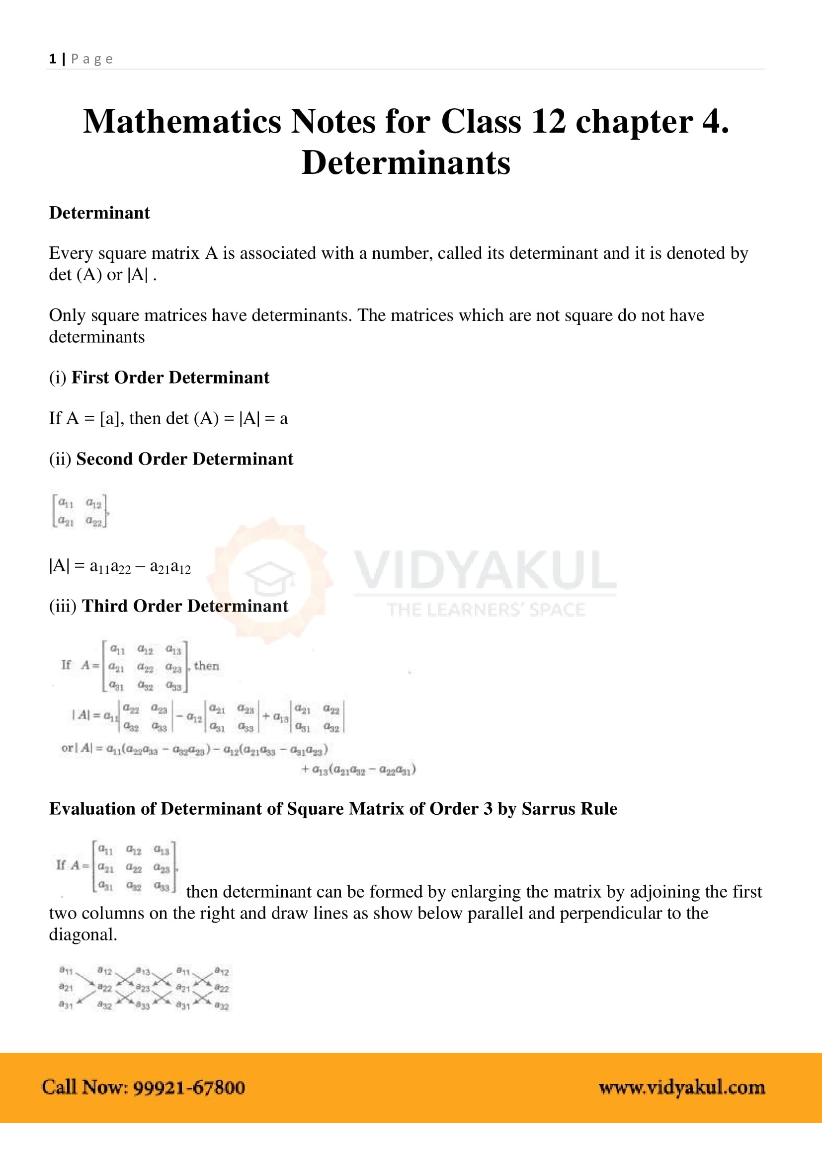 case study determinants class 12