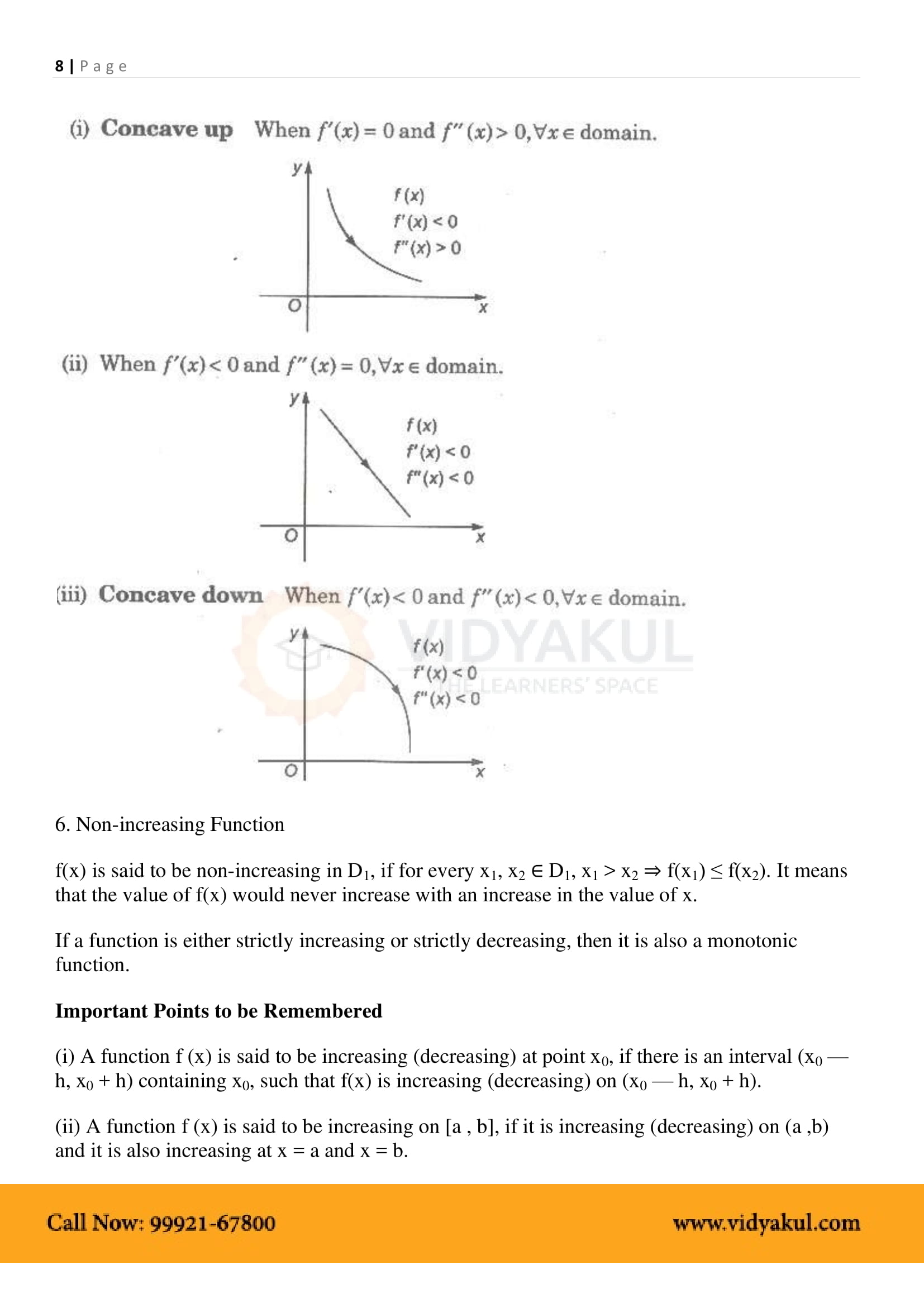 Class 12th math application of derivatives formulas cbse 2023