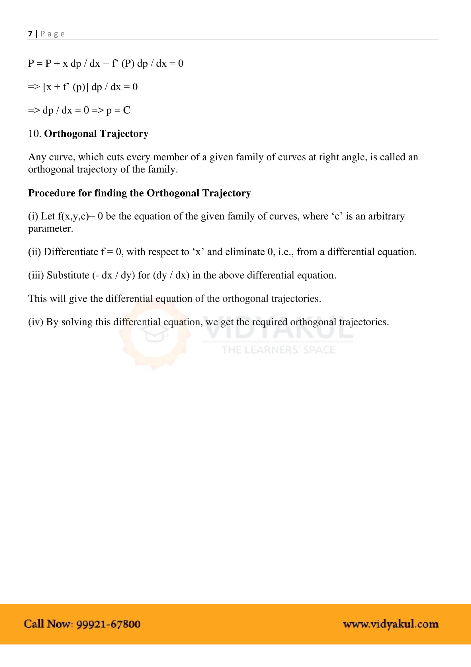 Class 12 Maths Chapter 9 Differential Equations Formulas Notes Part - 8
