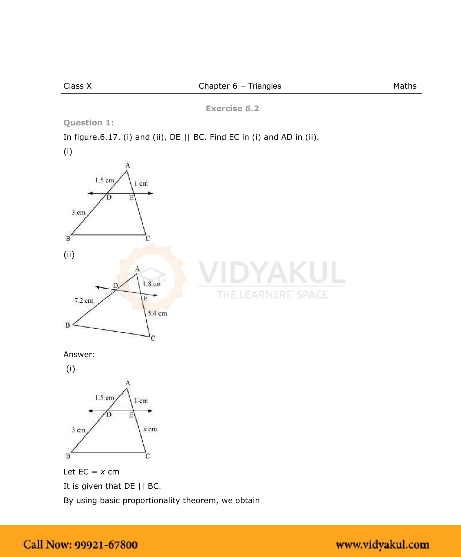 Class 10th math triangles ncert notes cbse 2023