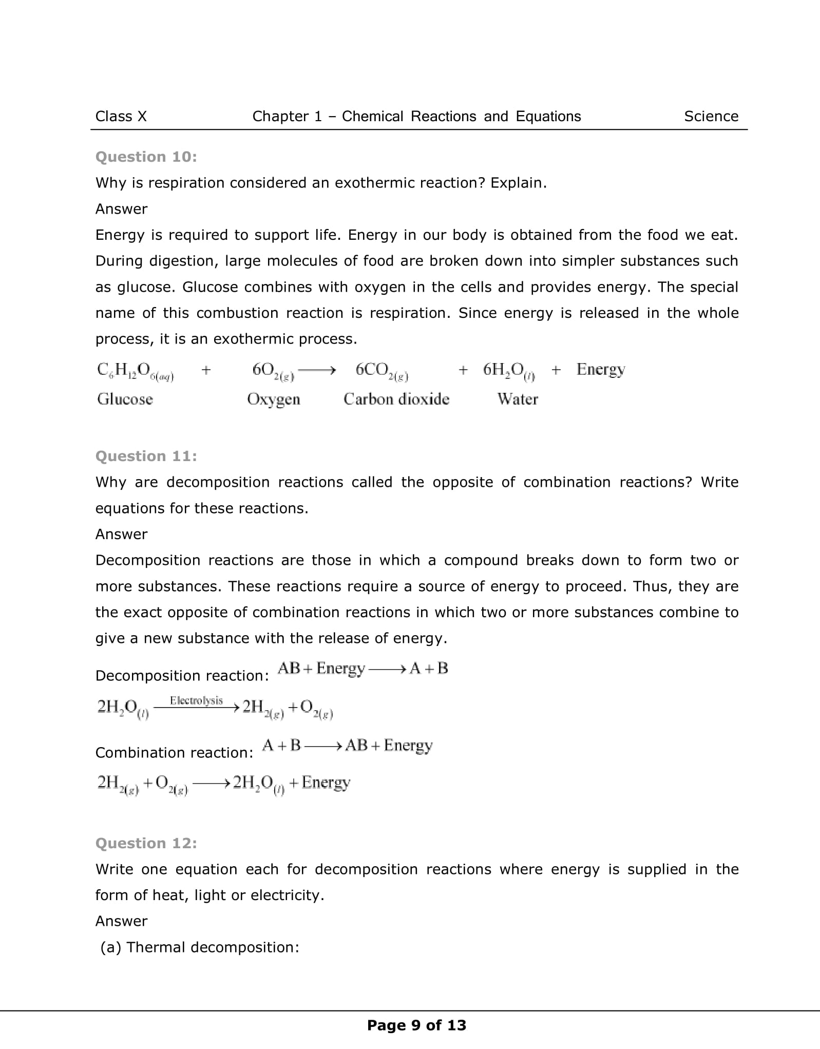 NCERT Solutions For Class 10 Science Chapter 1 Chemical Reactions Part-9