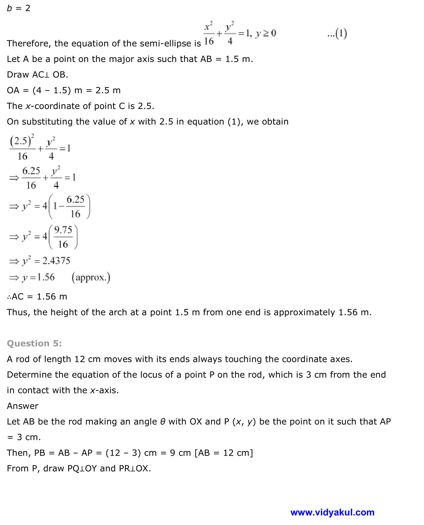 Class 11th Math Conic Sections NCERT Solution CBSE 2023