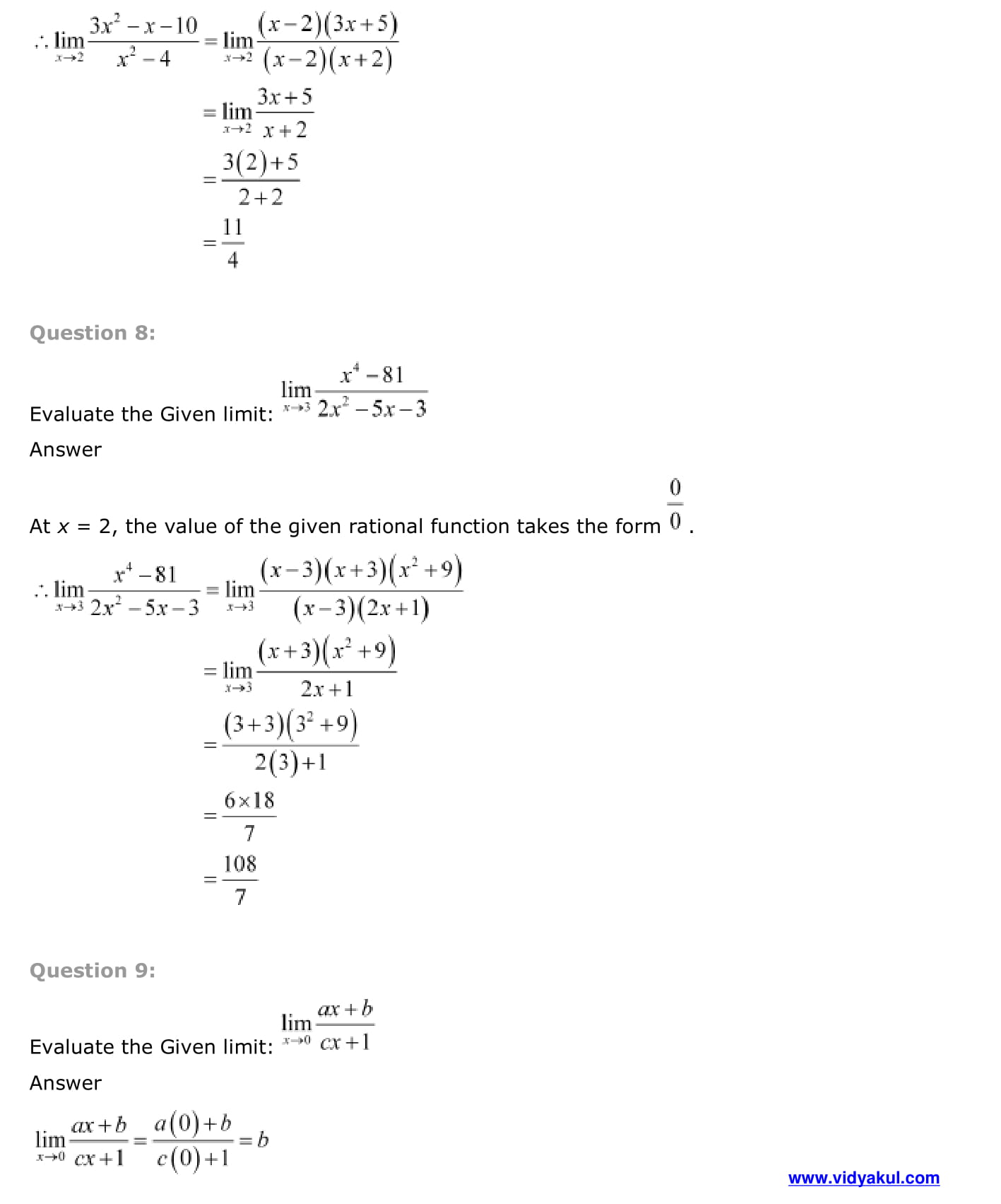 Class 11th Math Limits And Dervatives Ncert Solution Cbse 2023 1914