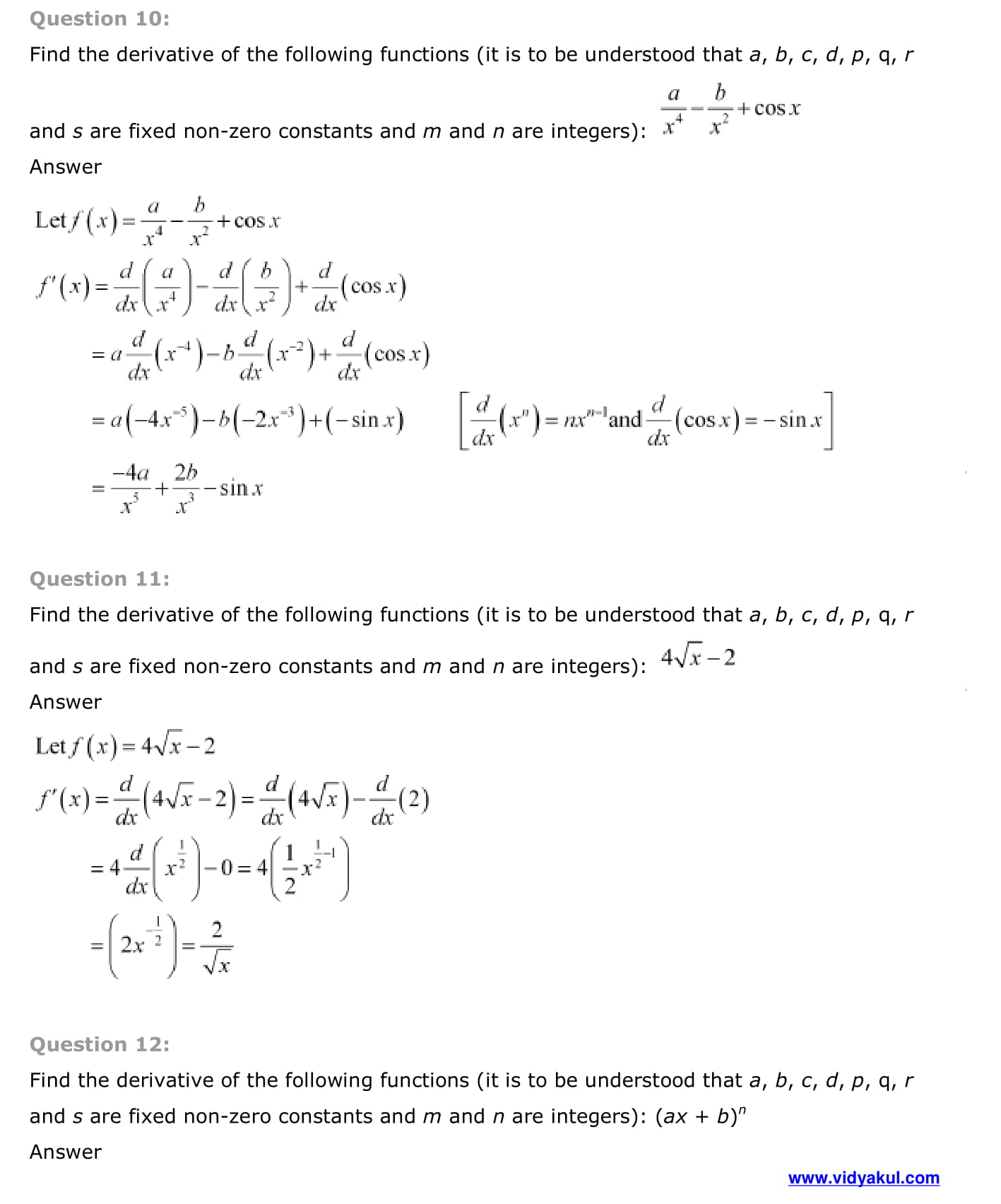 limits and derivatives class 11 pdf solutions