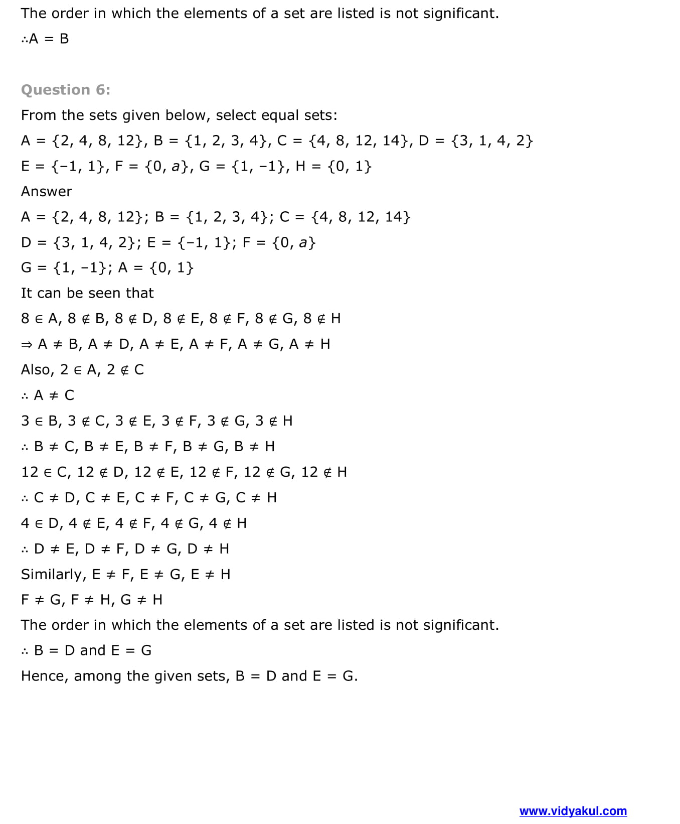 Ncert Solutions Class 11 Maths Chapter 1 Vidyakul