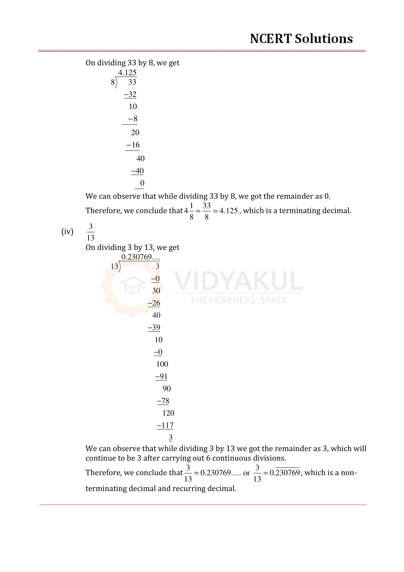 NCERT Solutions For Class 9 Maths Chapter 1