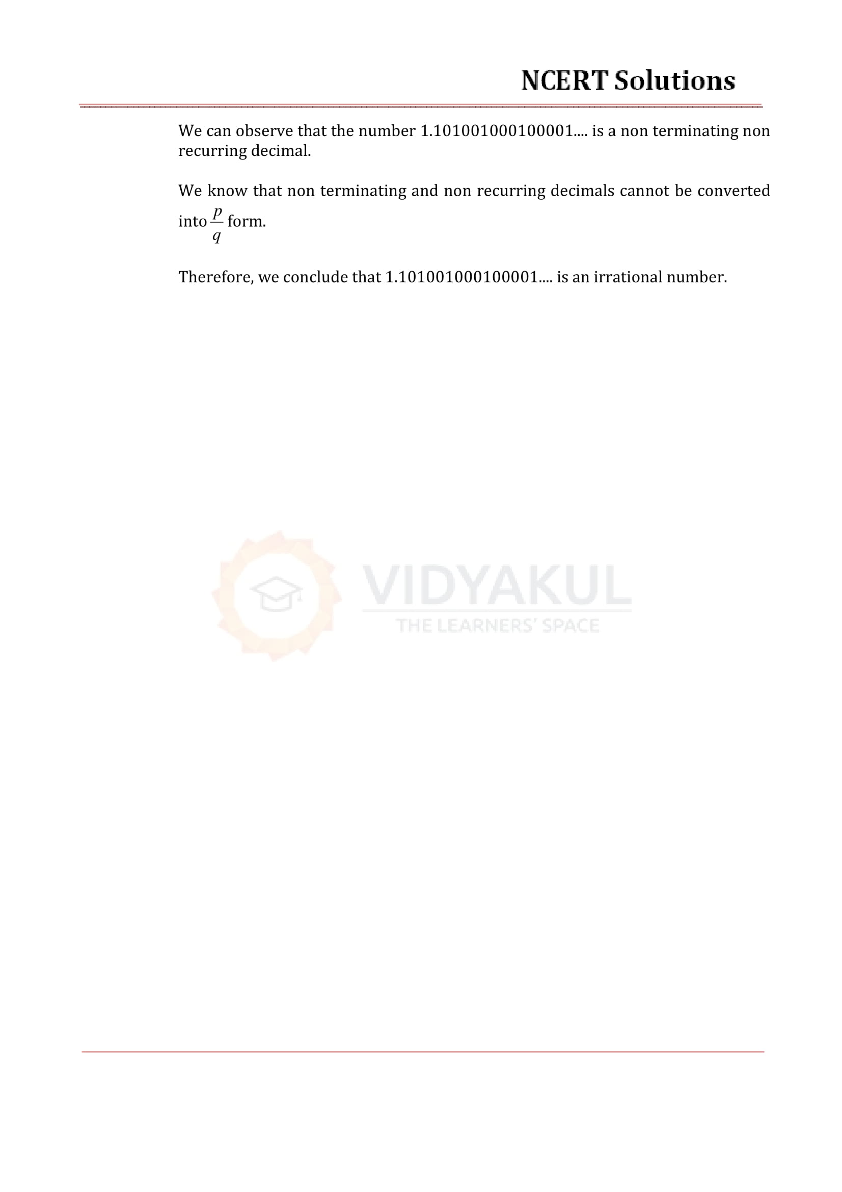 NCERT Solutions For Class 9 Maths Chapter 1