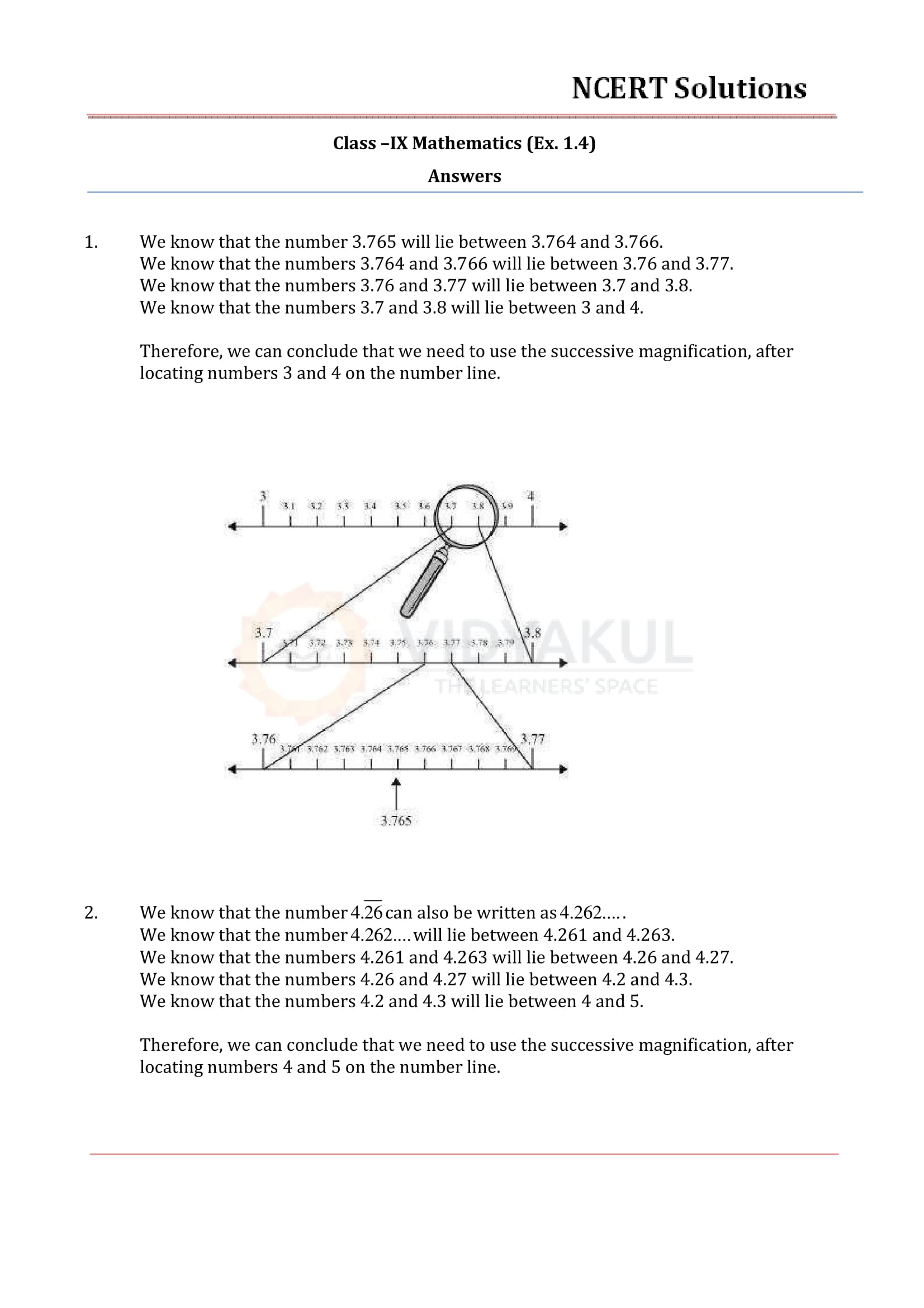 NCERT Solutions For Class 9 Maths Chapter 1