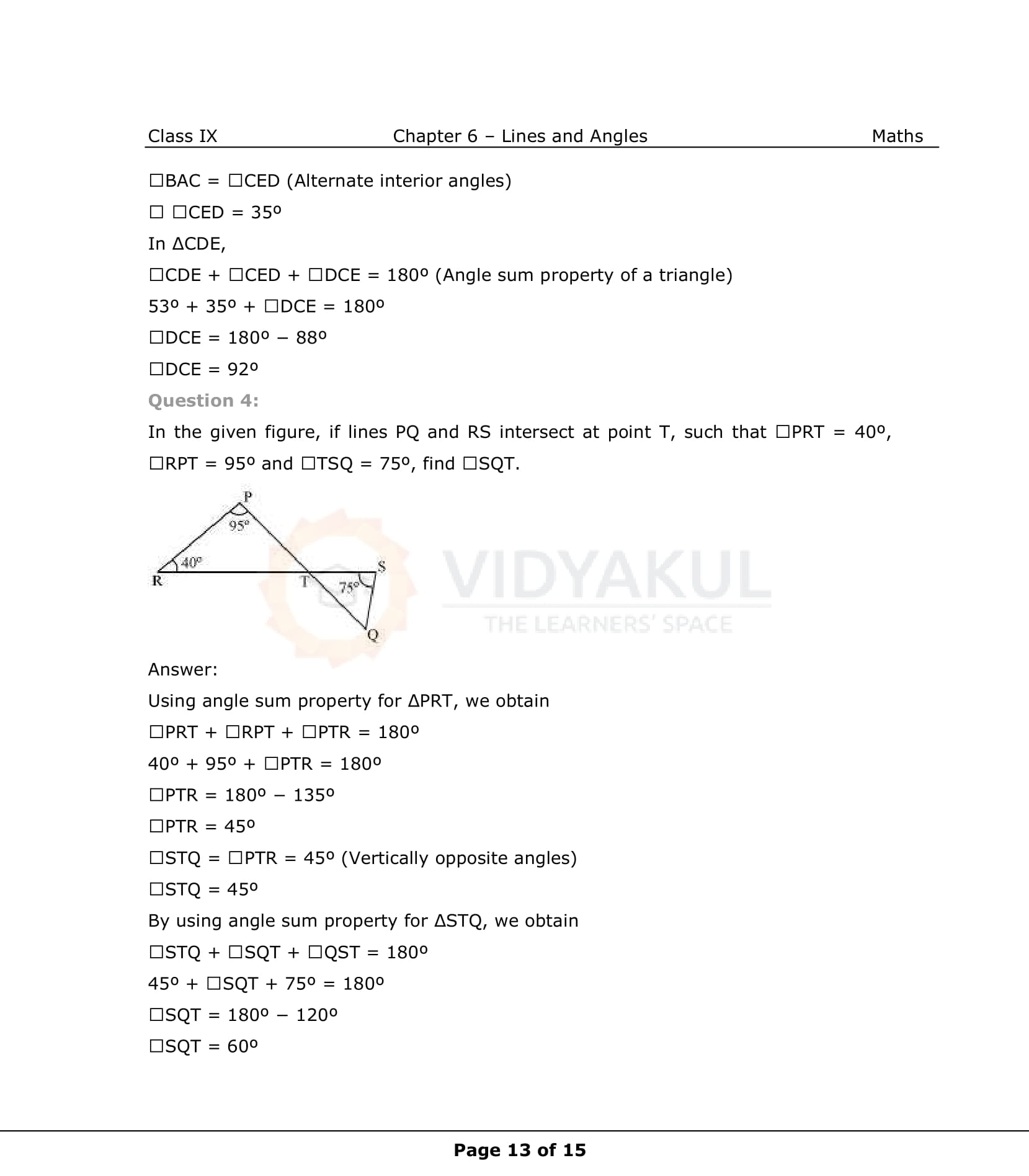 NCERT Solutions For Class 9 Maths Chapter 6