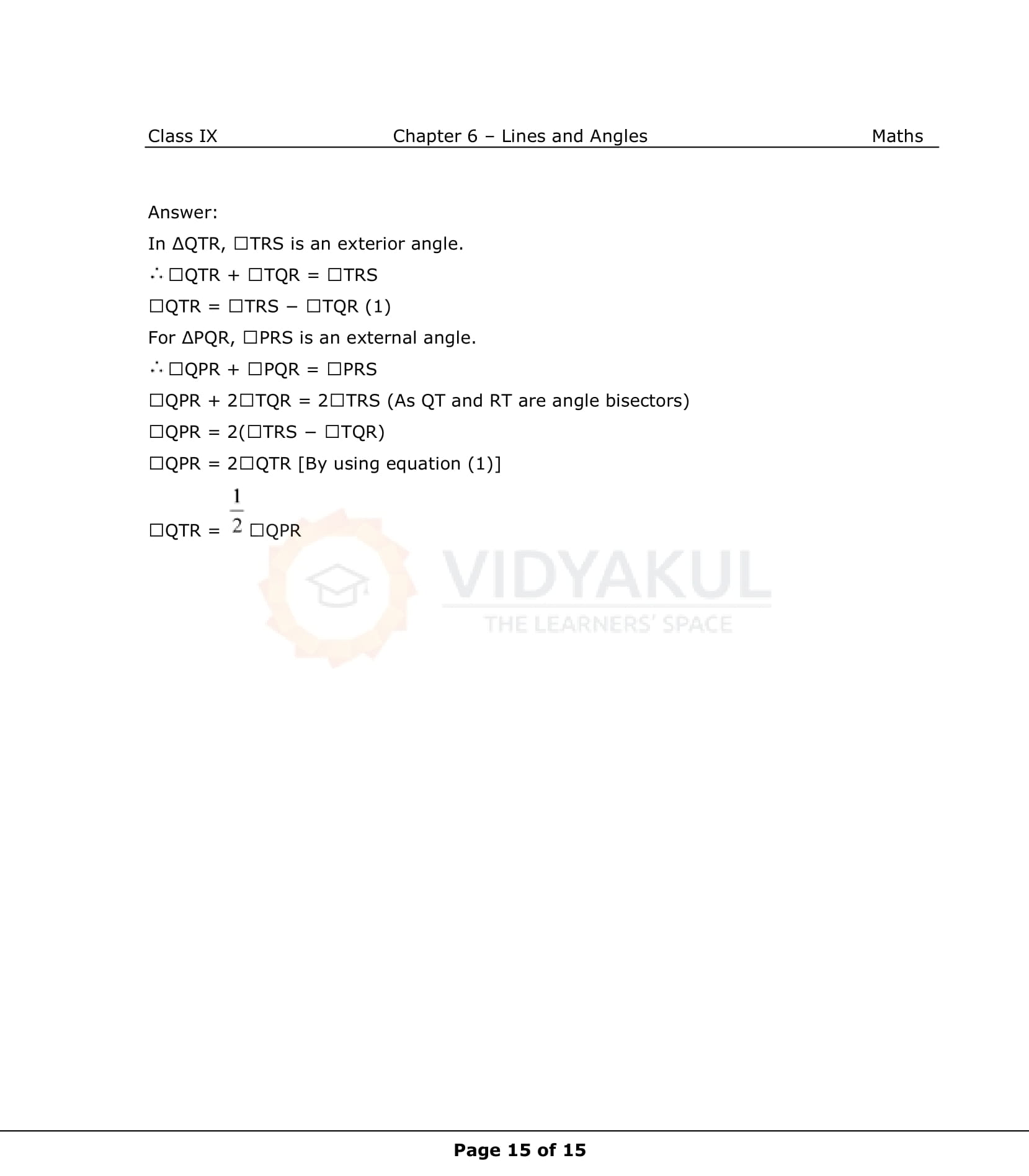 NCERT Solutions For Class 9 Maths Chapter 6