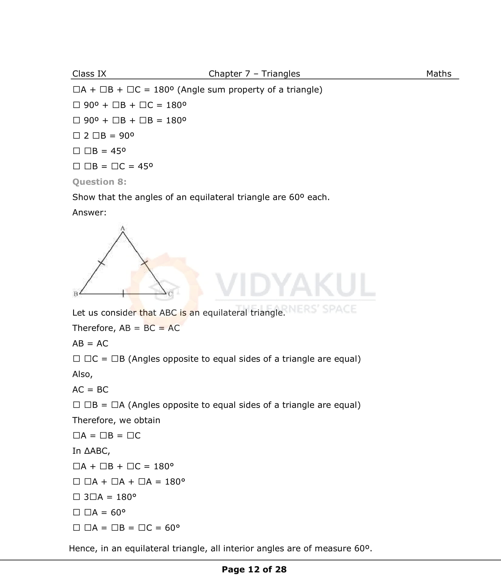 NCERT Solutions For Class 9 Maths Chapter 7