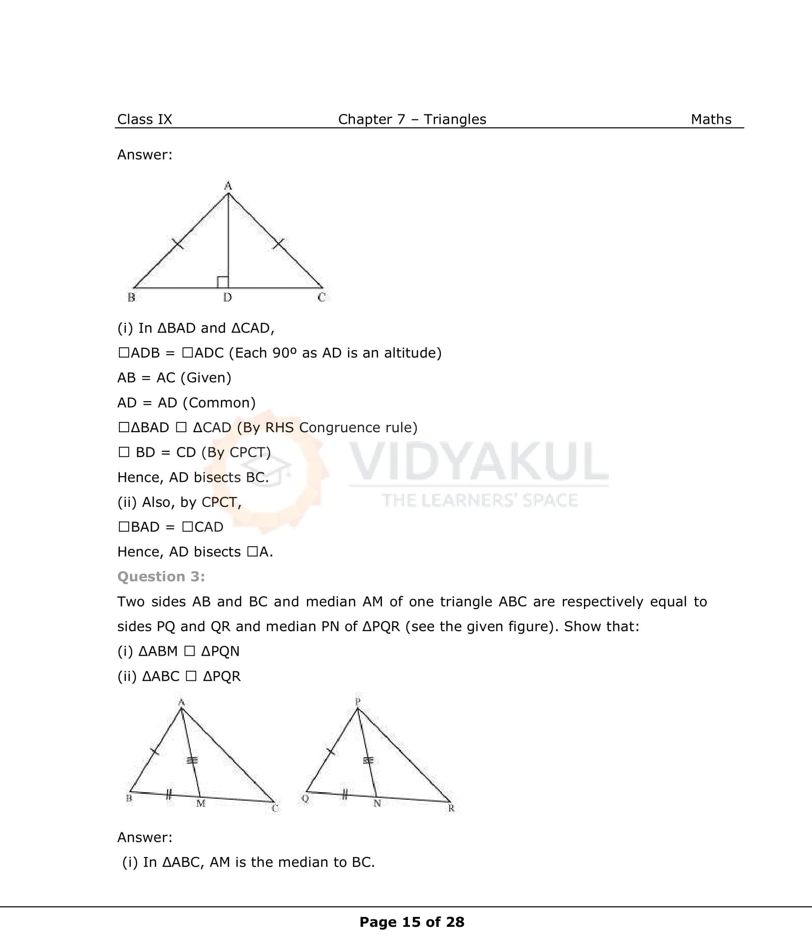 NCERT Solutions For Class 9 Maths Chapter 7