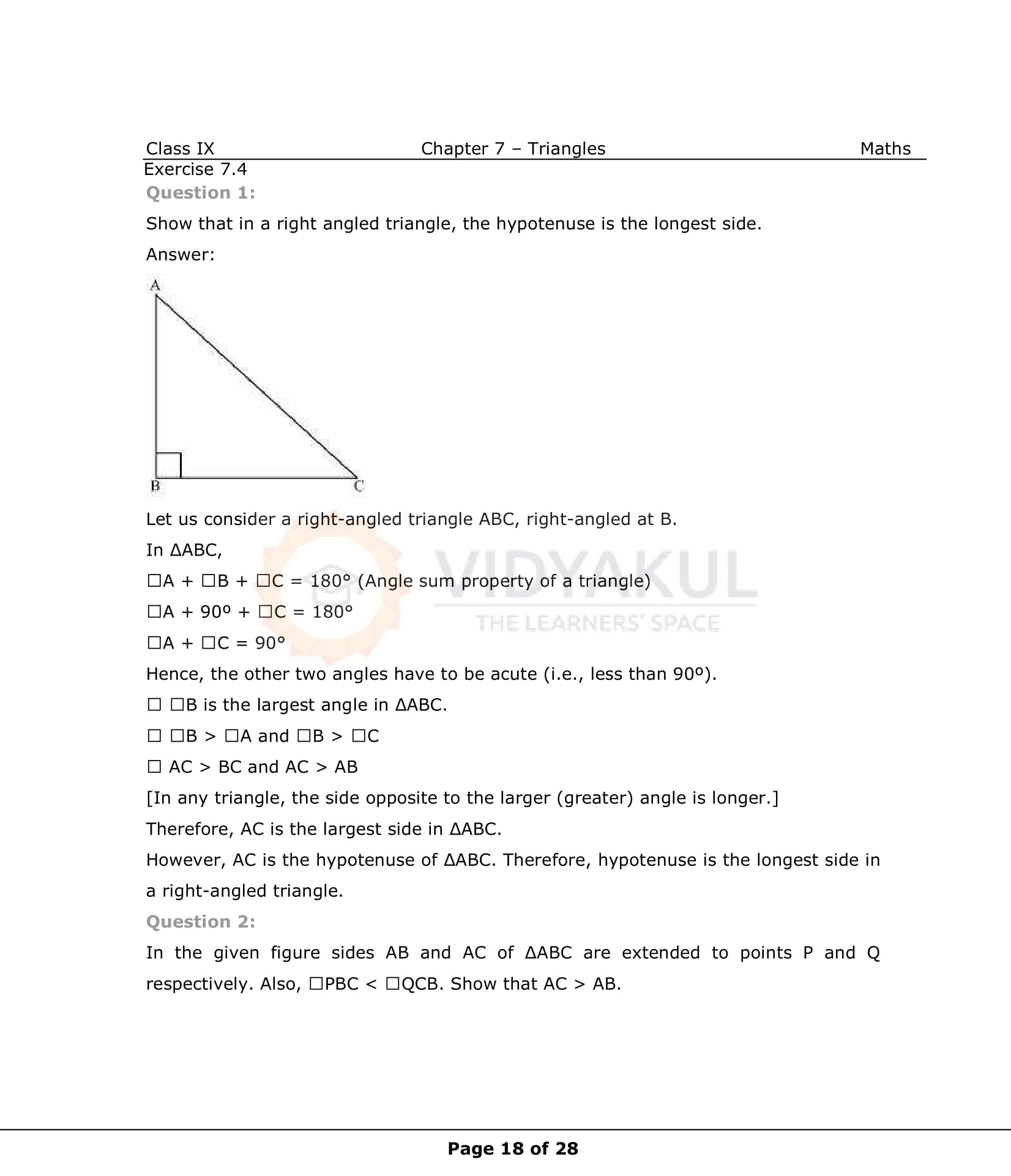 NCERT Solutions For Class 9 Maths Chapter 7