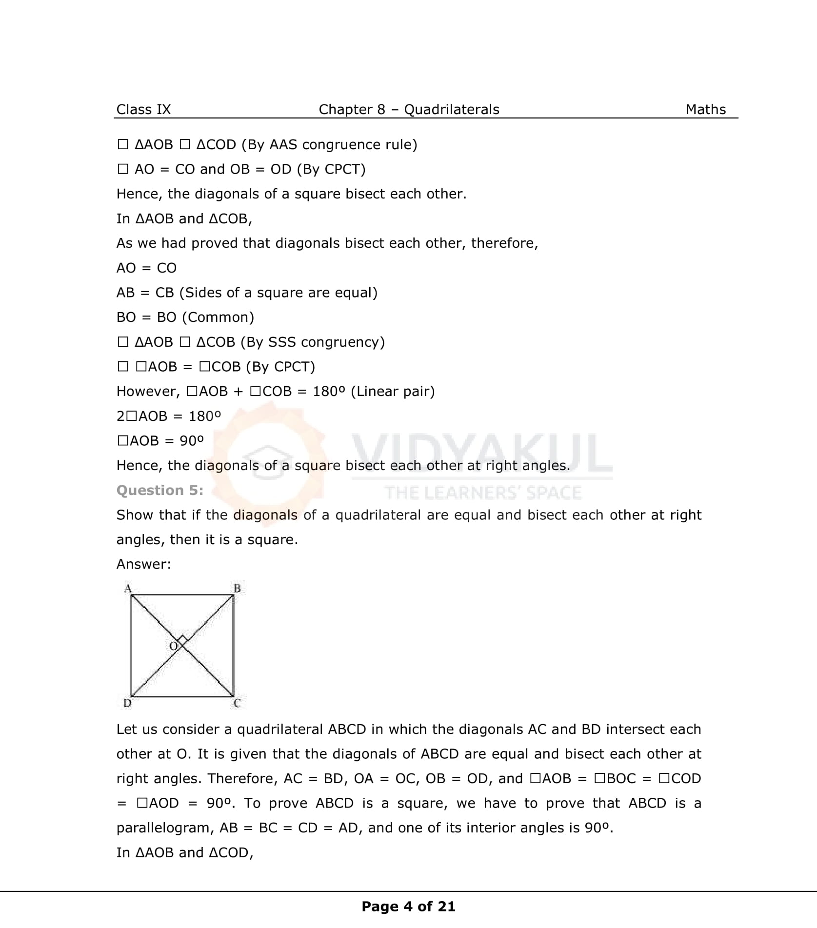 NCERT Solutions For Class 9 Maths Chapter 8