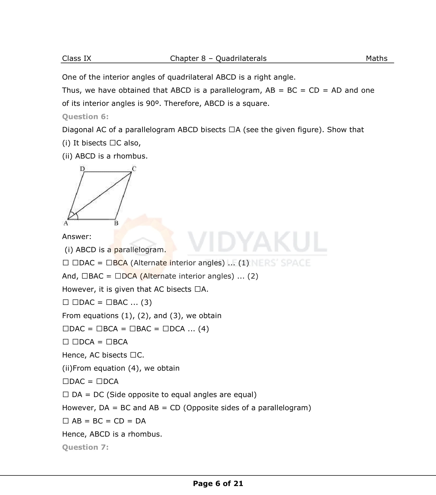 NCERT Solutions For Class 9 Maths Chapter 8