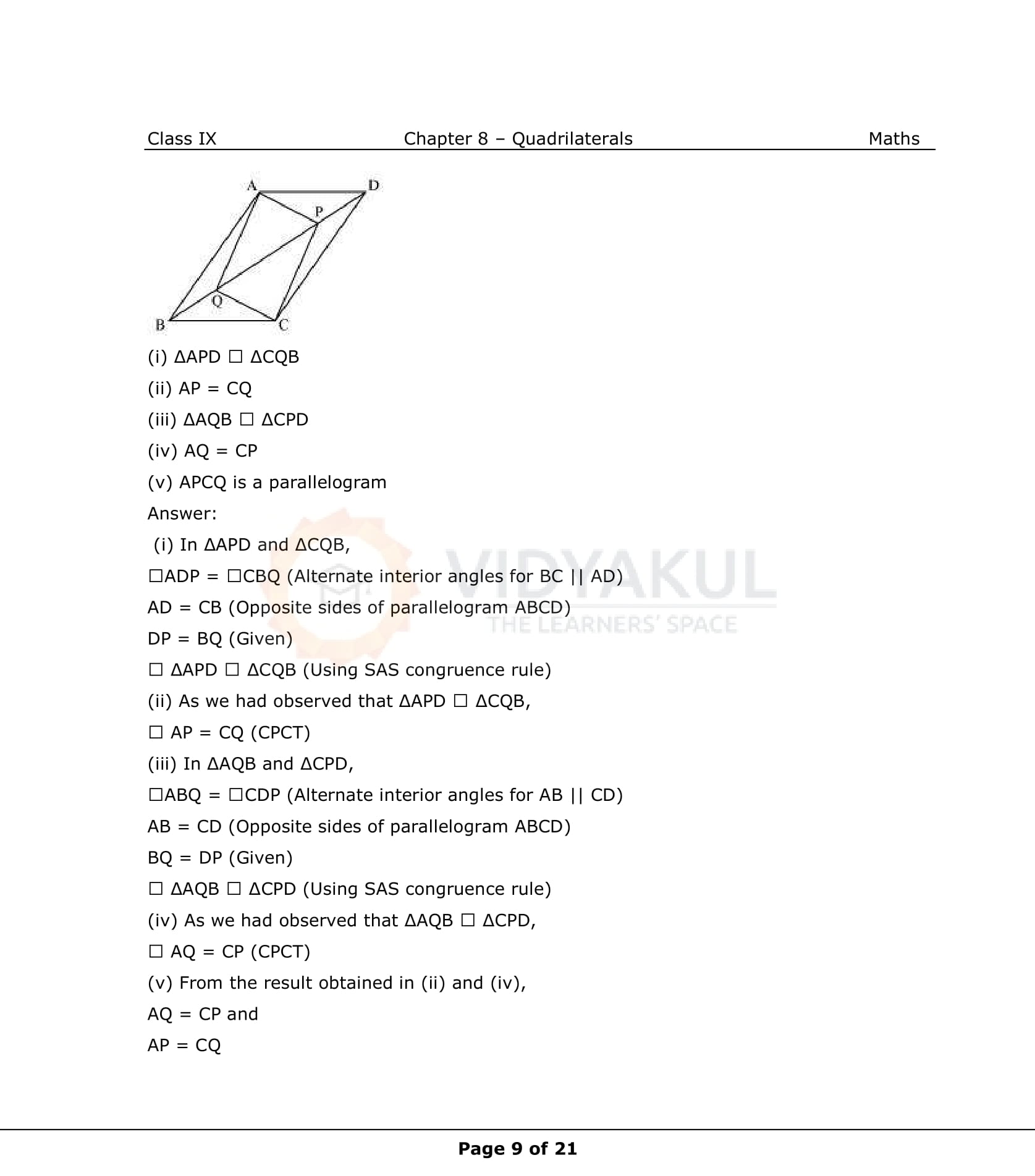 NCERT Solutions For Class 9 Maths Chapter 8