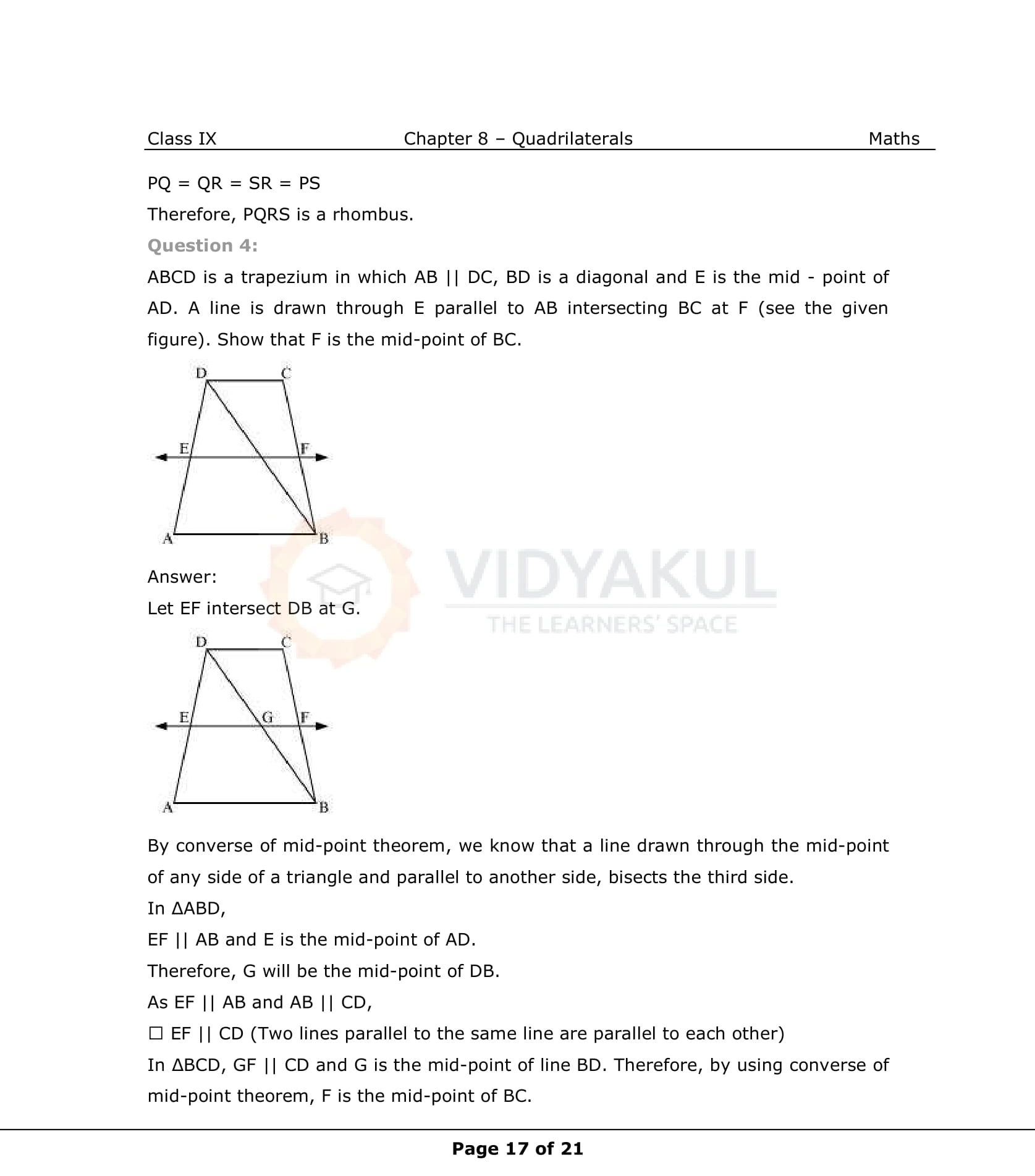 NCERT Solutions For Class 9 Maths Chapter 8