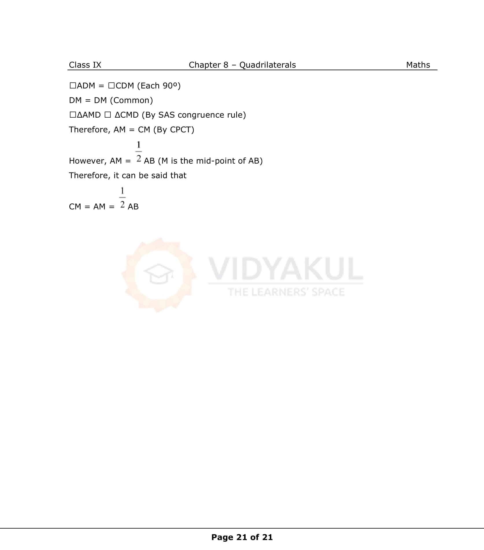 NCERT Solutions For Class 9 Maths Chapter 8