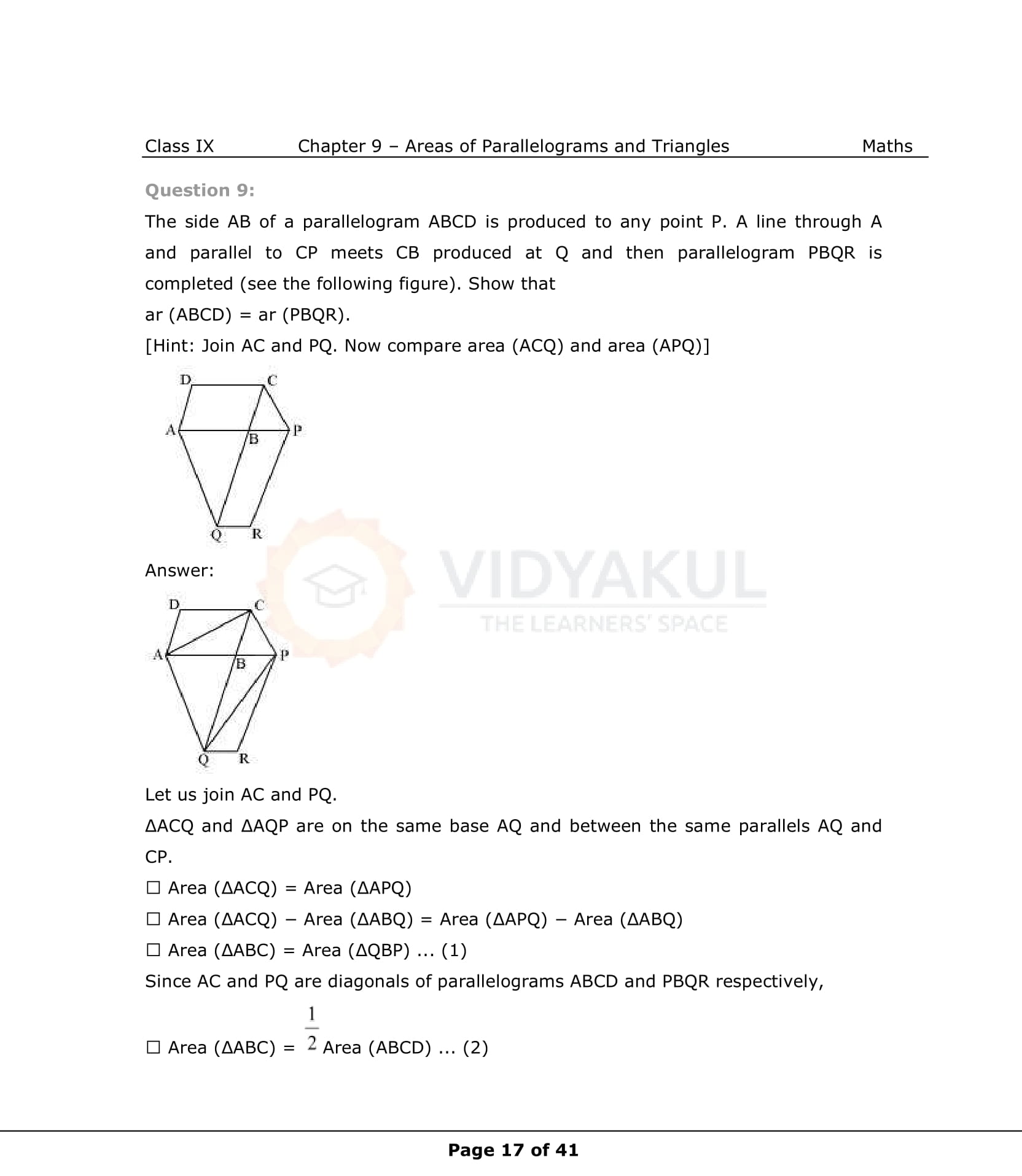 NCERT Solutions For Class 9 Maths Chapter 9