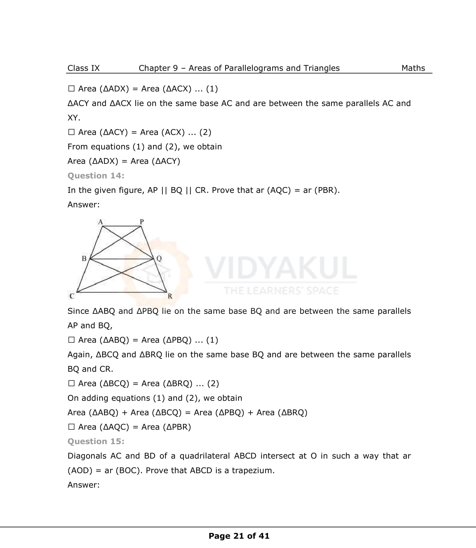 NCERT Solutions For Class 9 Maths Chapter 9