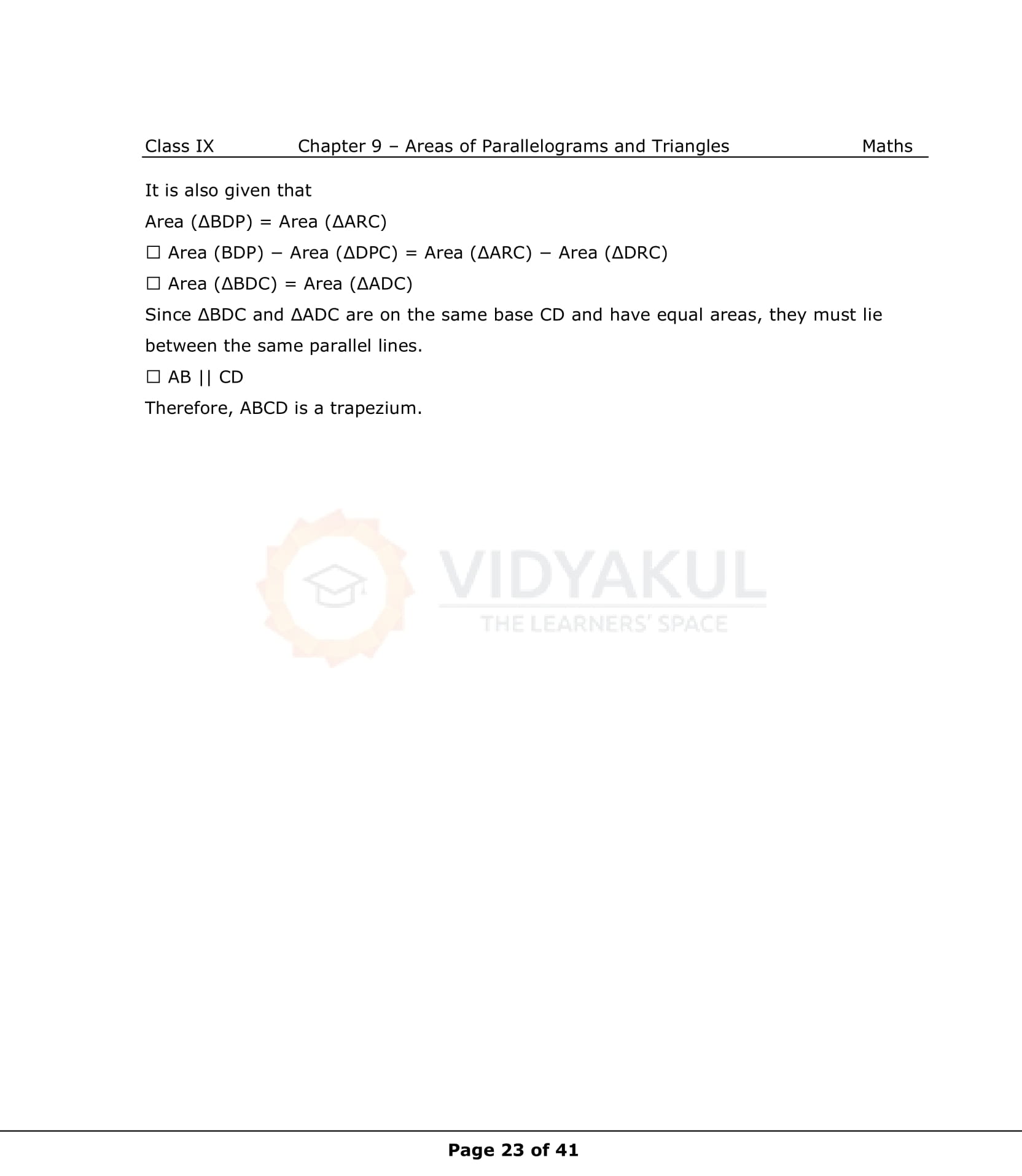 NCERT Solutions For Class 9 Maths Chapter 9