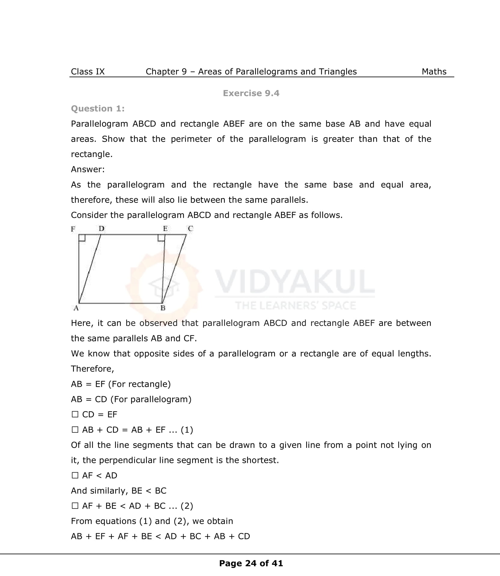 NCERT Solutions For Class 9 Maths Chapter 9