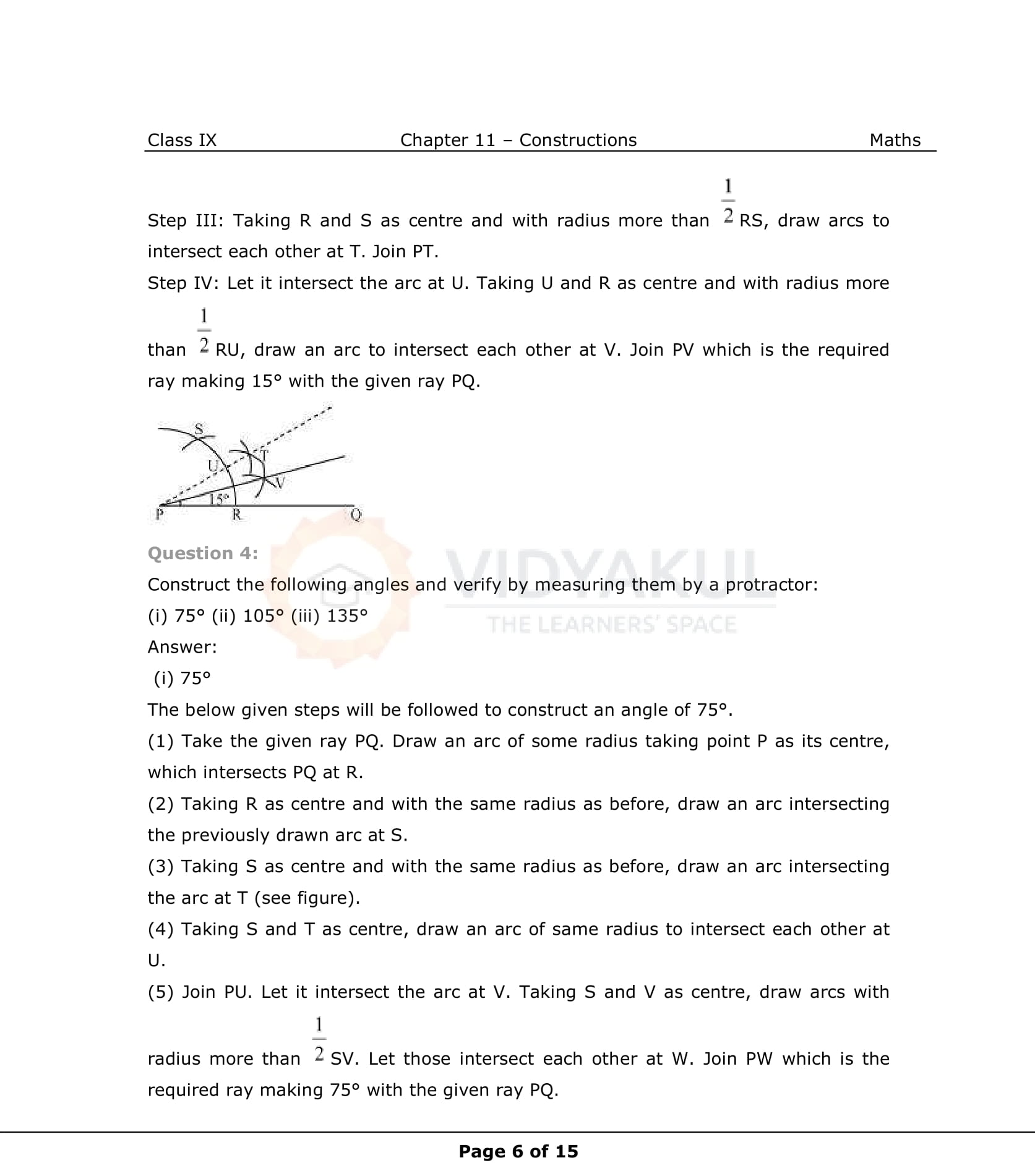 Class 9th Math Contructions NCERT Solution CBSE 2023
