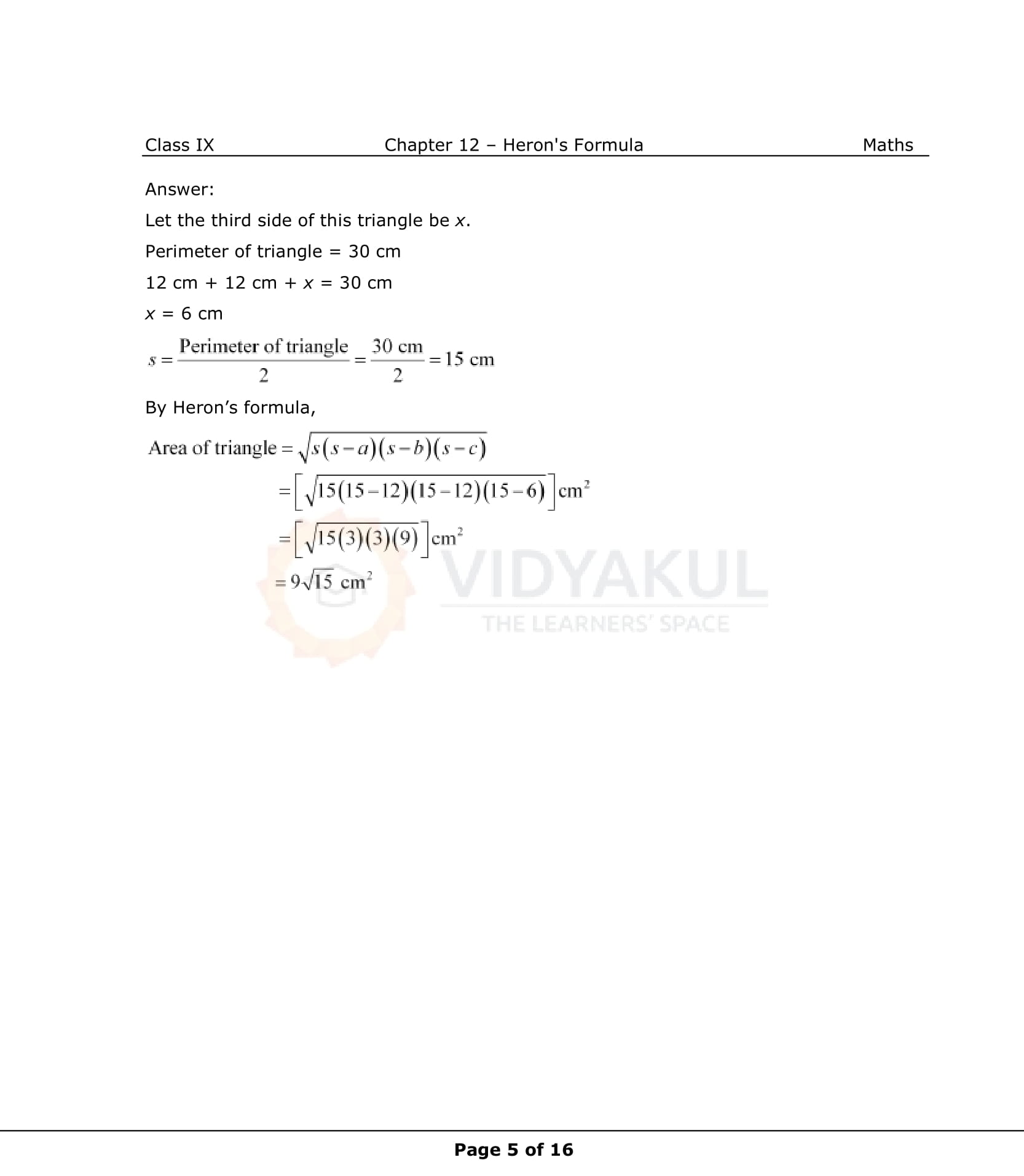 NCERT Solutions For Class 9 Maths Chapter 12