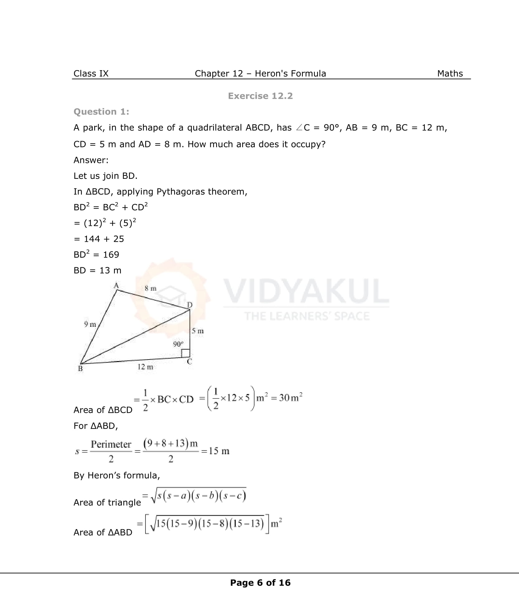 NCERT Solutions For Class 9 Maths Chapter 12