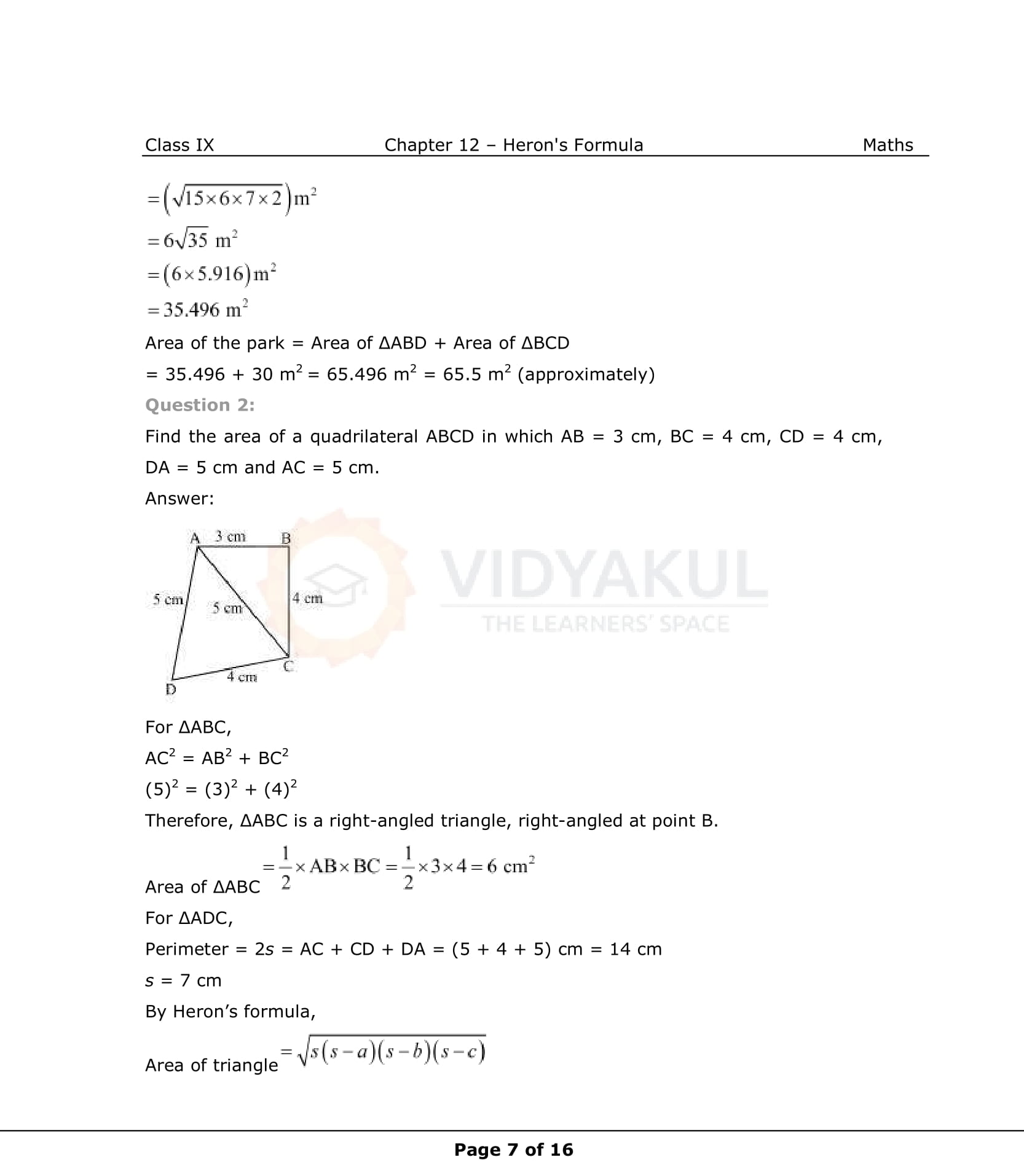NCERT Solutions For Class 9 Maths Chapter 12