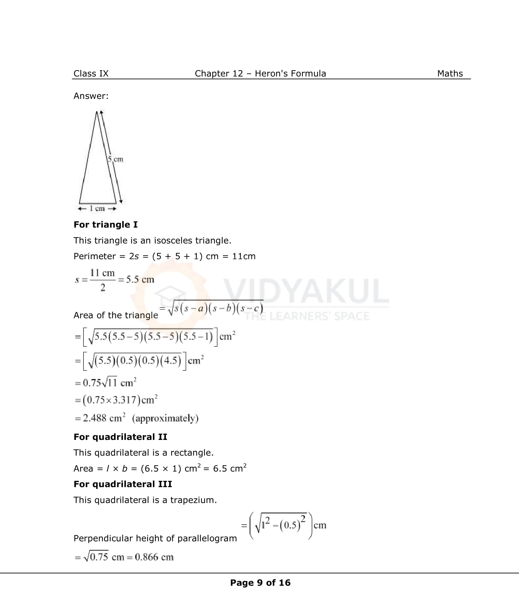 NCERT Solutions For Class 9 Maths Chapter 12