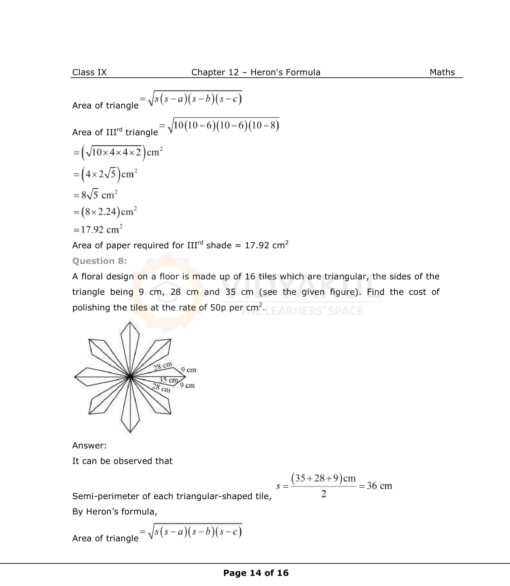 NCERT Solutions For Class 9 Maths Chapter 12