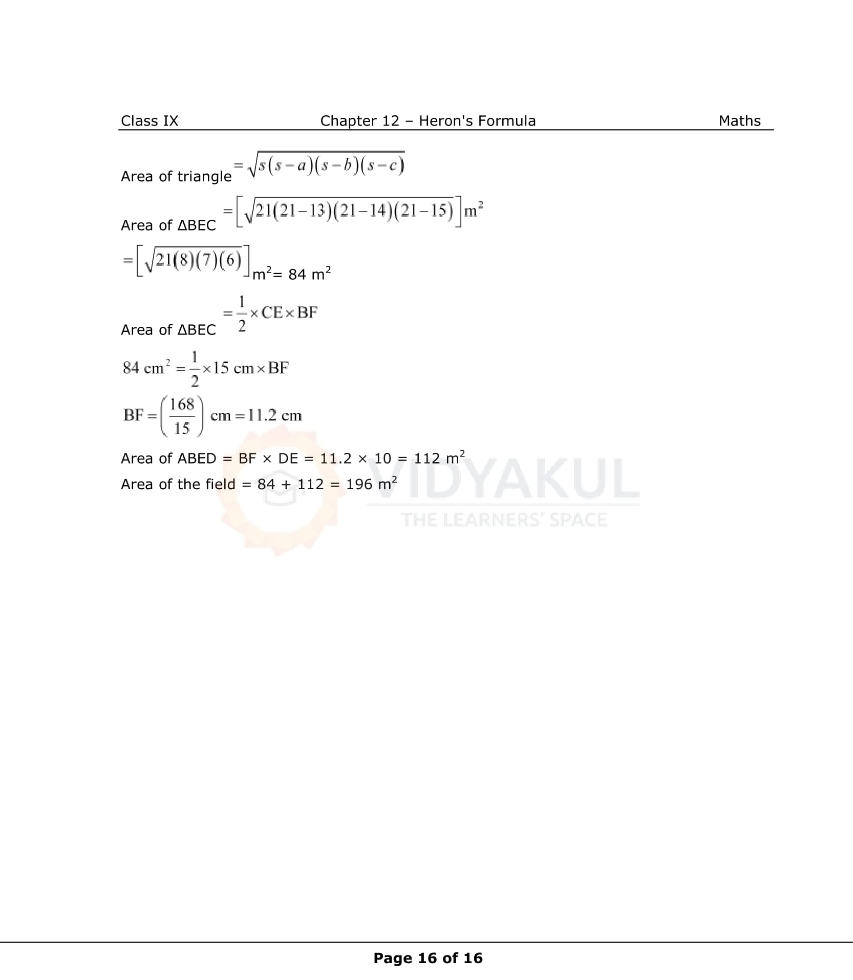 NCERT Solutions For Class 9 Maths Chapter 12