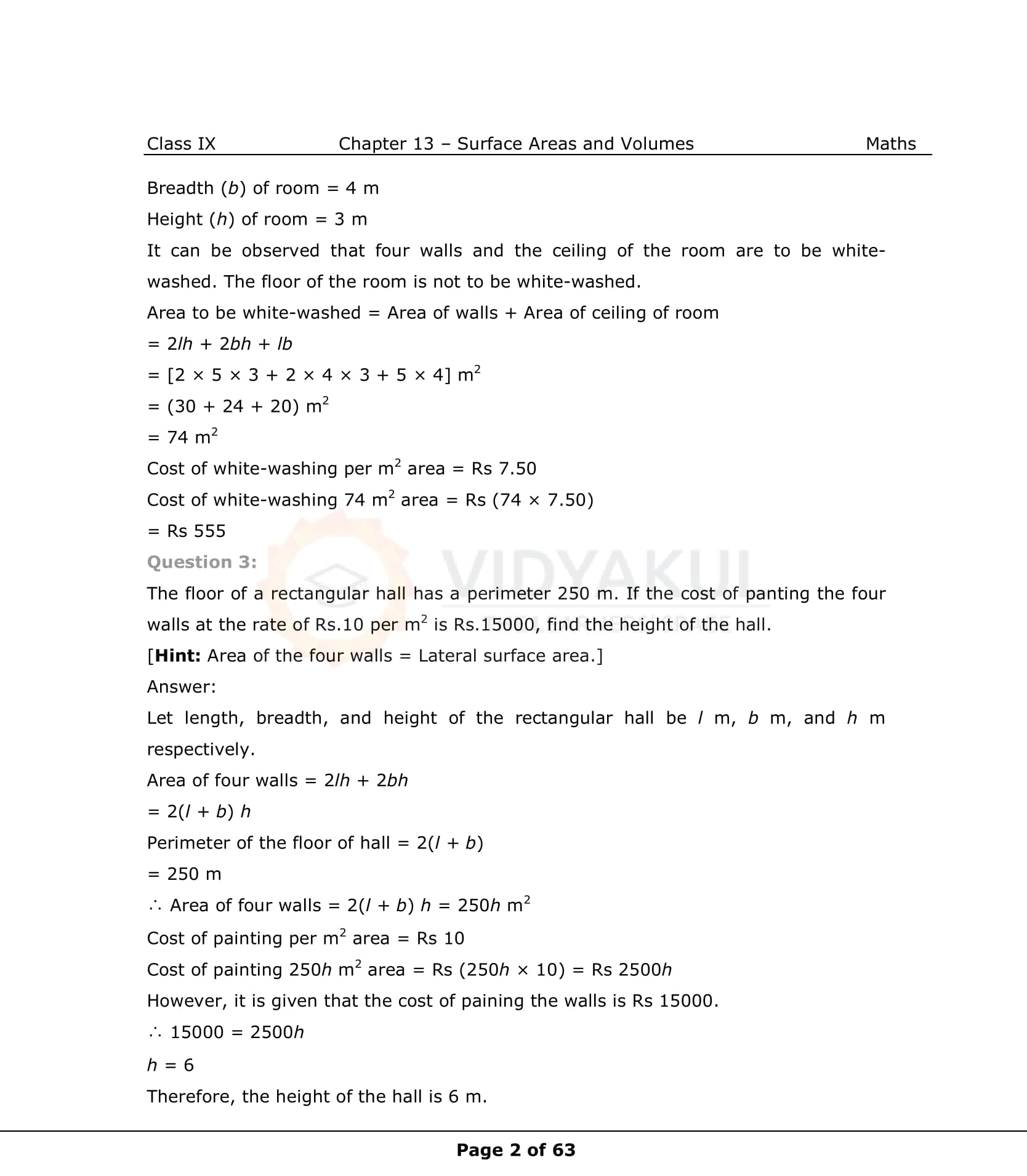 NCERT Solutions For Class 9 Maths Chapter 13