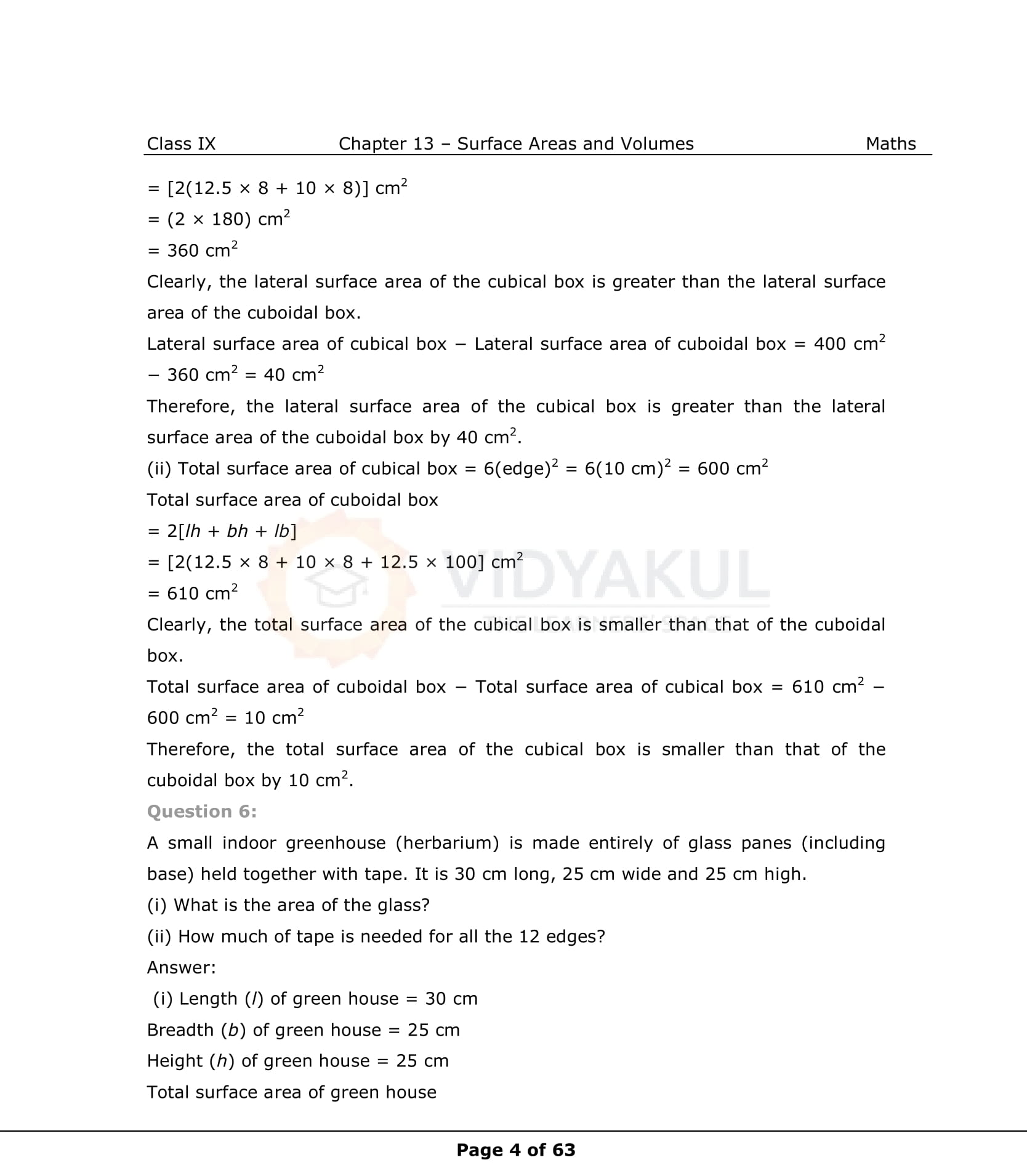 NCERT Solutions For Class 9 Maths Chapter 13